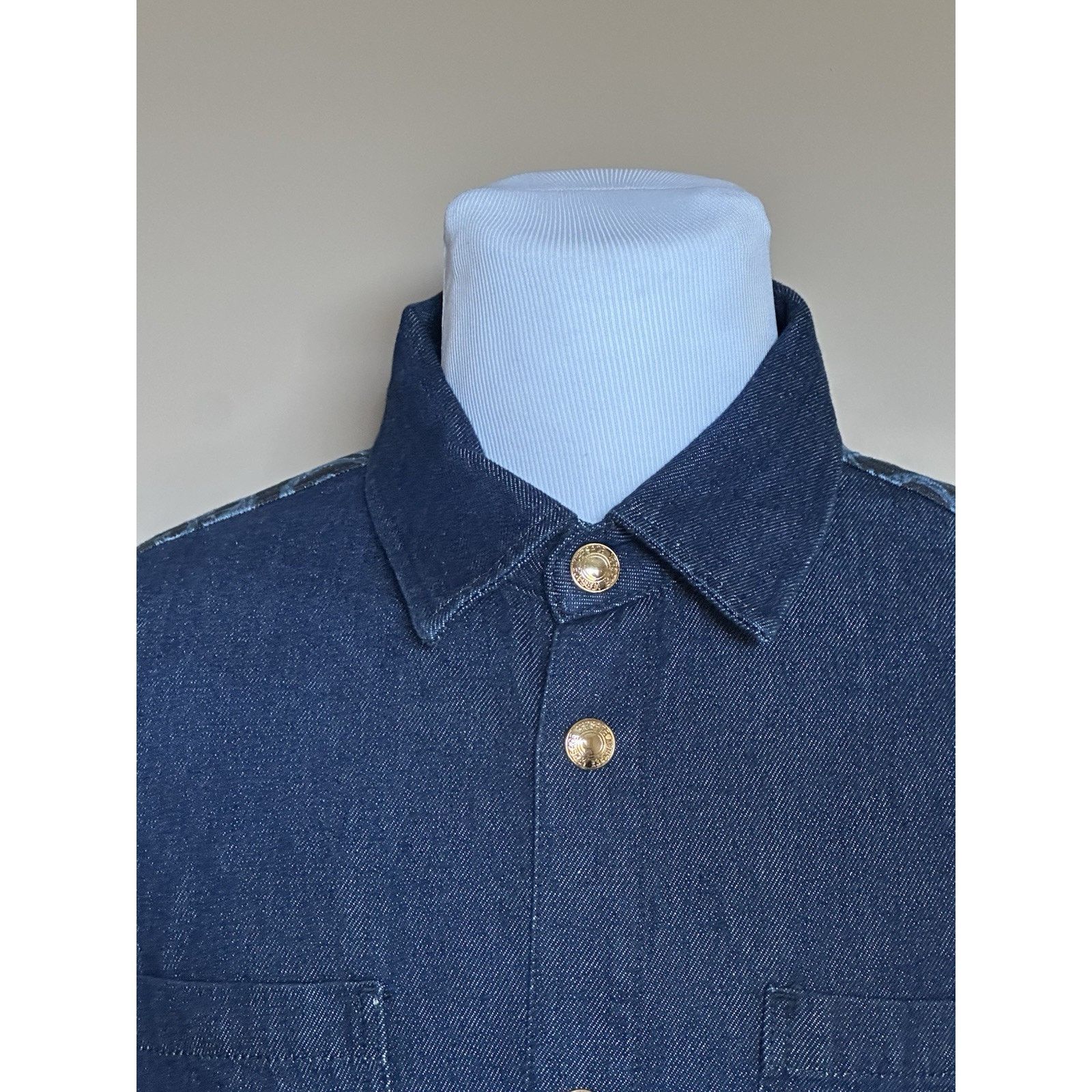 Versace Versace Medusa Blouson Denim Jacket Blue 42 US 1016845 Size US L / EU 52-54 / 3 - 4 Thumbnail