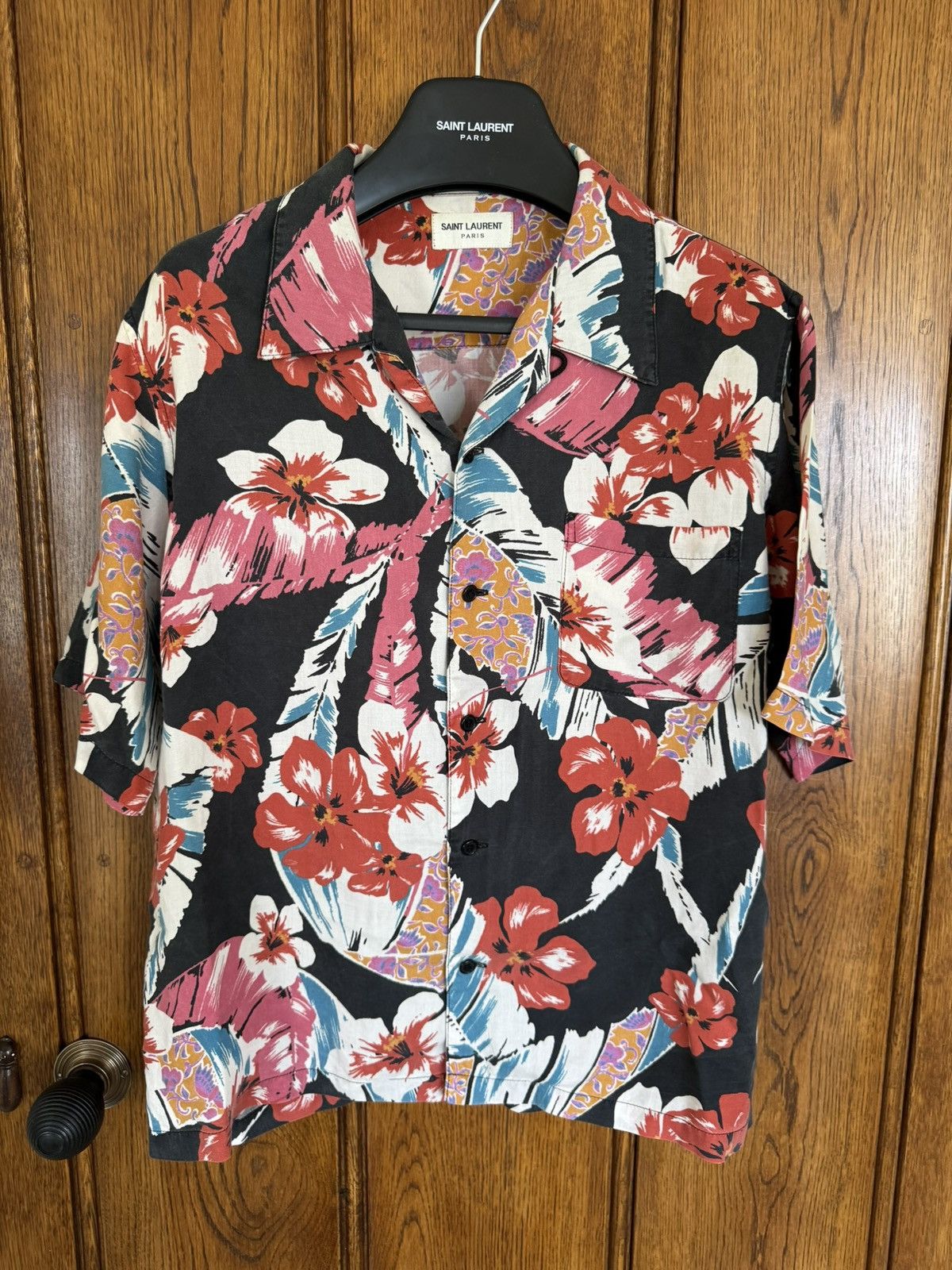 Saint Laurent Paris SS21 Saint Laurent Beckham Hawaiian shirt sample grail palm Size US S / EU 44-46 / 1 - 3 Thumbnail