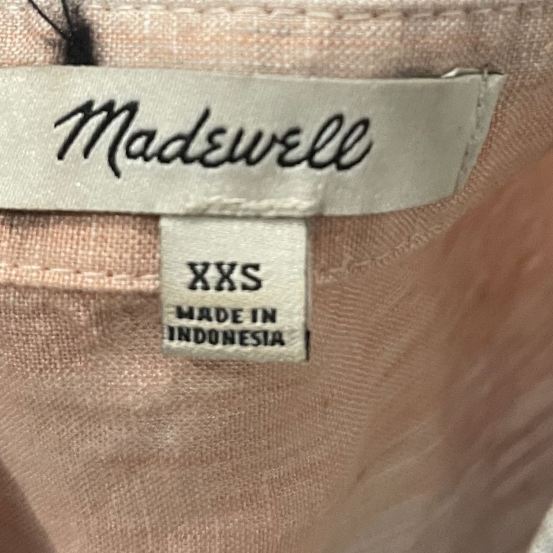 Madewell Linen Beachside Short Sleeve Boxy Blouse Ombre Stripe XXS Size XXS / US 00 / IT 34 - 3 Thumbnail