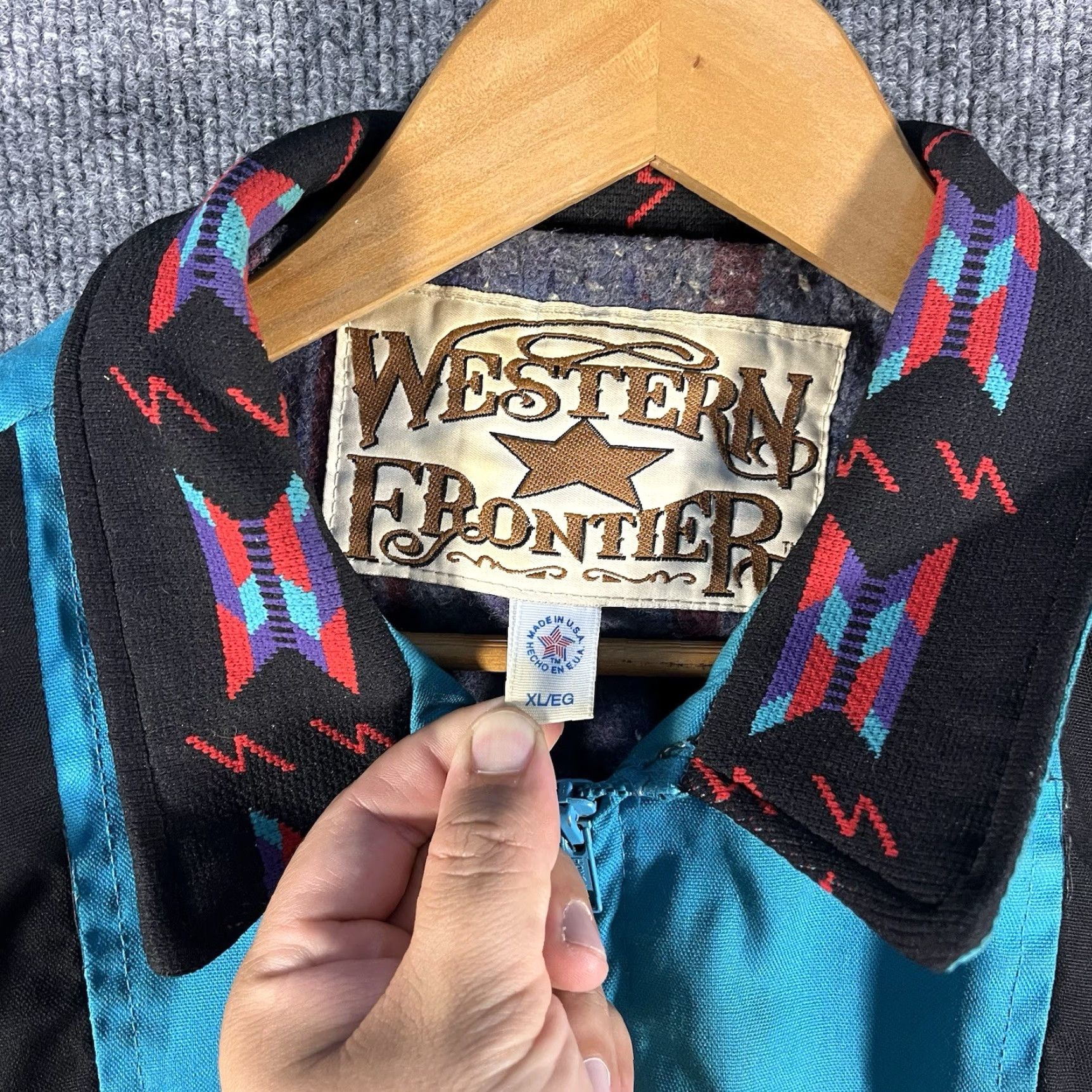 Vintage VINTAGE Western Frontier Jacket Cotton Turquoise Bomber Lined Workwear XL Mens Size US XL / EU 56 / 4 - 2 Thumbnail