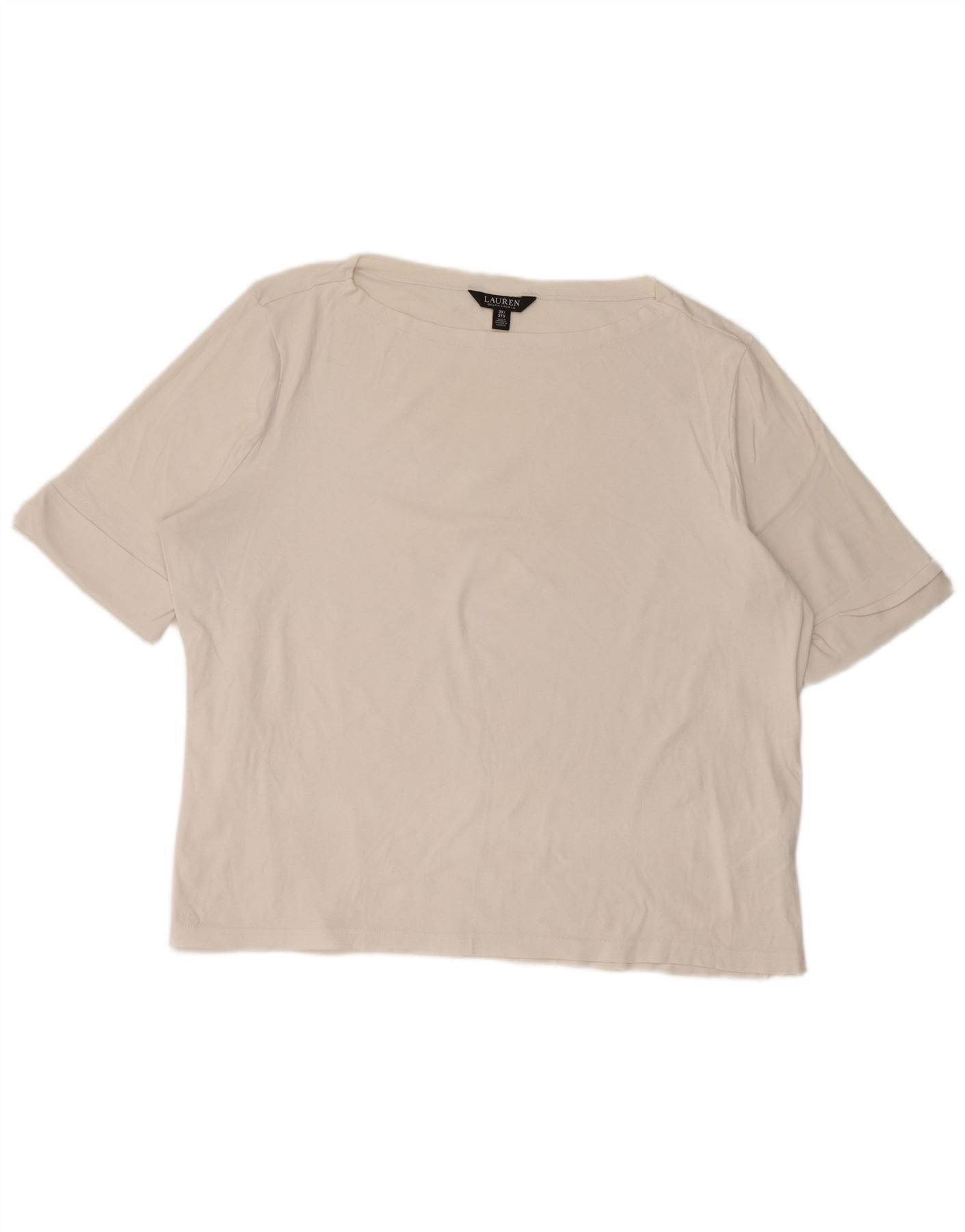 Ralph Lauren Womens T-Shirt Top UK 22 3XL White Cotton Size XL / US 12-14 / IT 48-50 - 1 Thumbnail