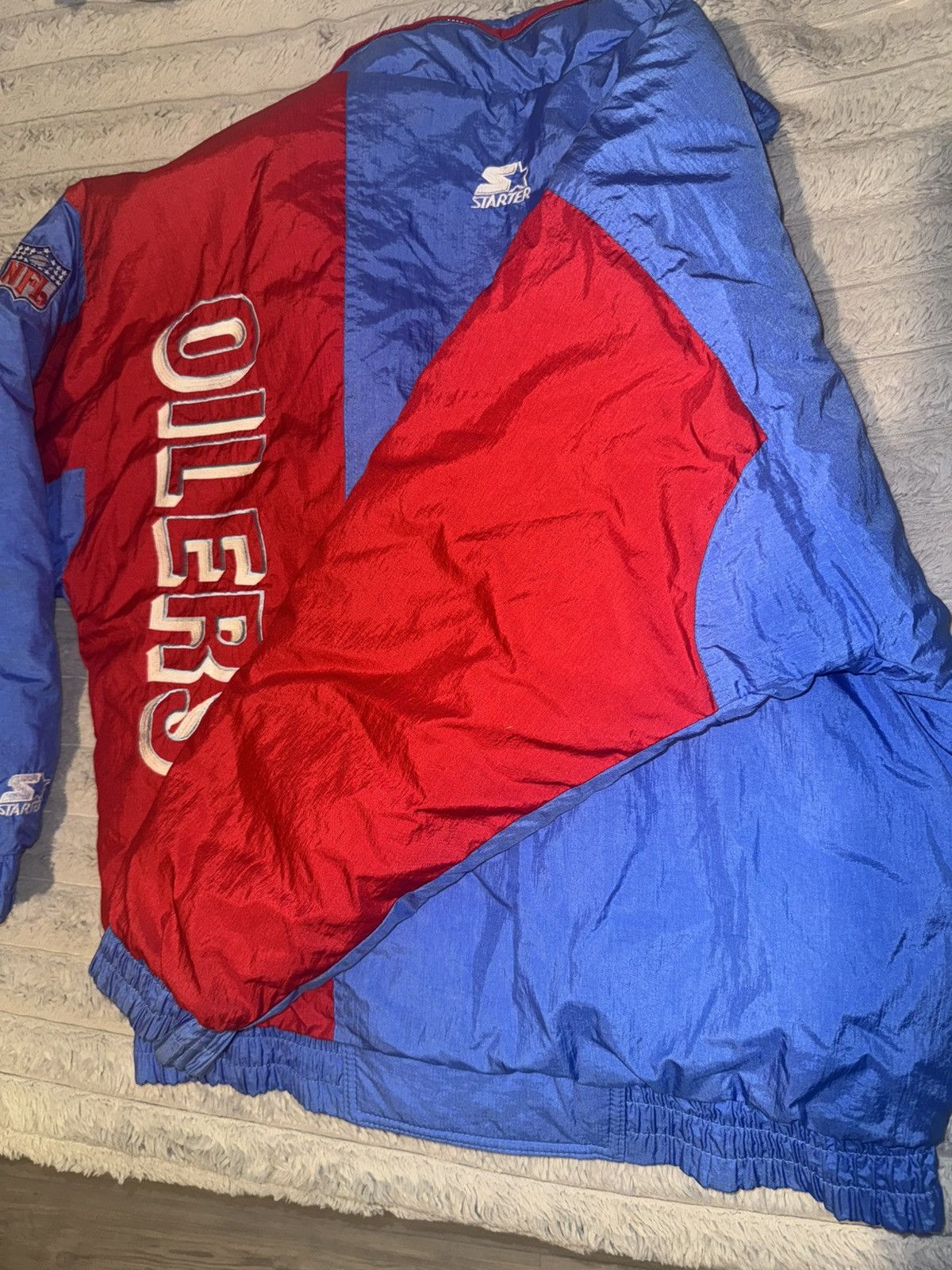 NFL houston oilers 90s vintage rare texas puffer jacket coat 80s Size US L / EU 52-54 / 3 - 3 Thumbnail