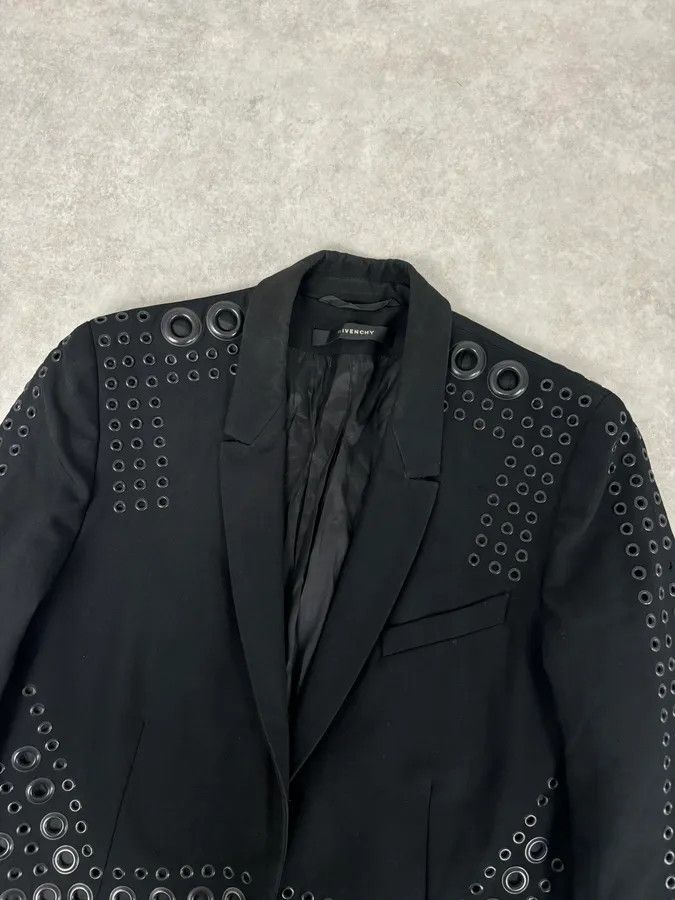 Givenchy SS2011 Givenchy Black Wool Eyelet Studded Blazer by Riccardo Tisci Size M / US 6-8 / IT 42-44 - 4 Thumbnail