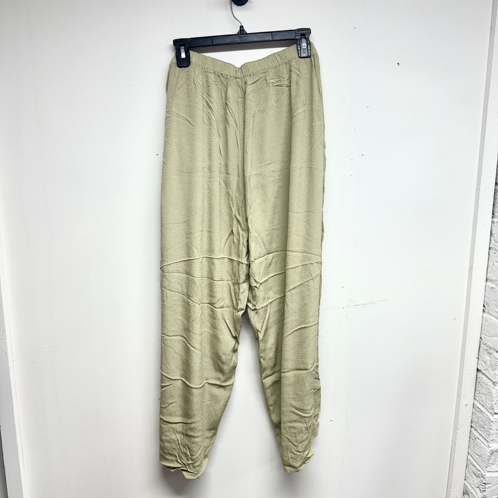 FLAX Flax Green Stretched Wasited 100% Linen Trouser Pants Sz 3G Size 26" / US 2 / IT 38 - 3 Thumbnail