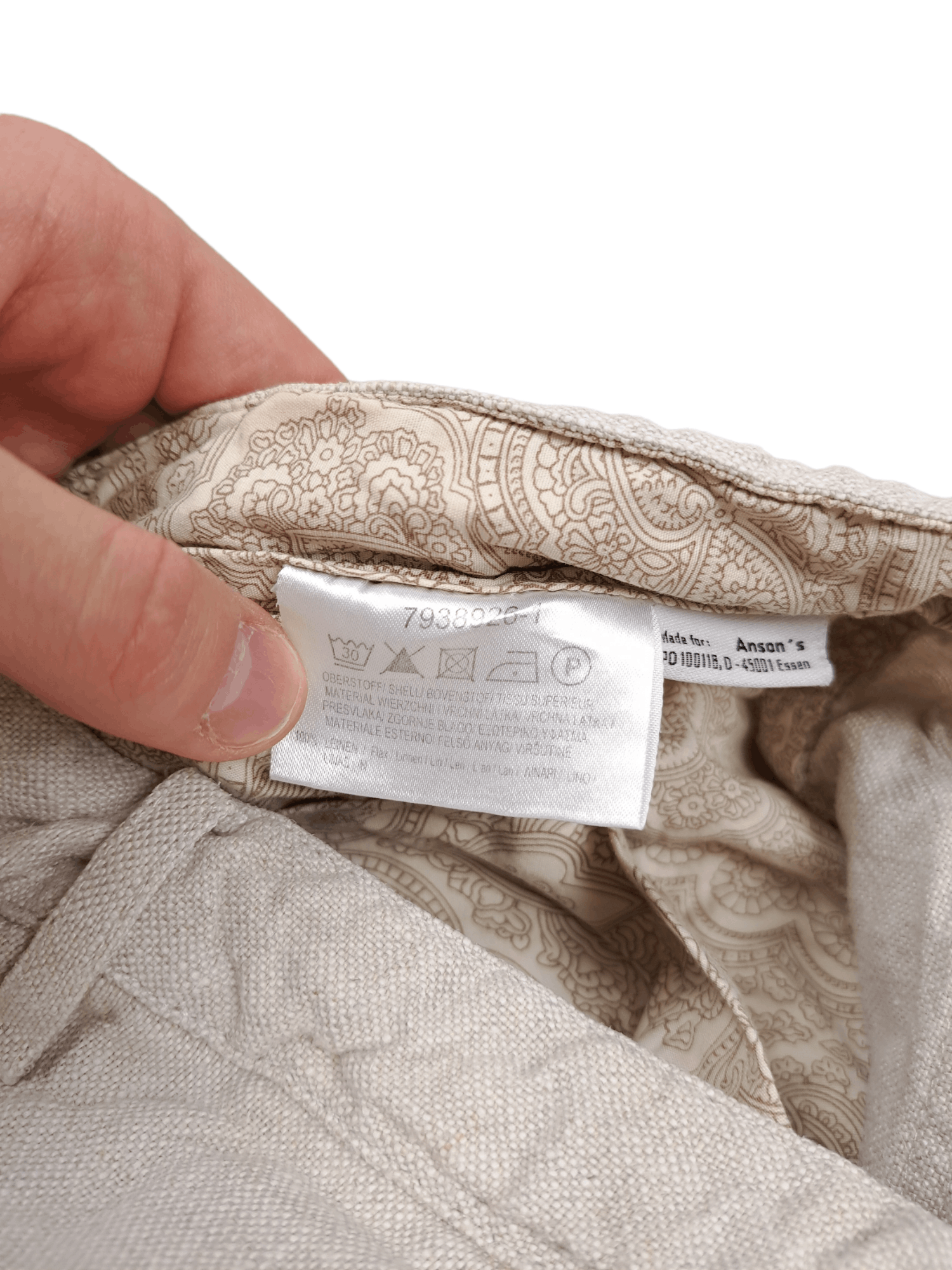 Vintage 💎 Vintage Linen Hemp Straight Relaxed Beige Pants Trousers Size US 33 - 7 Thumbnail