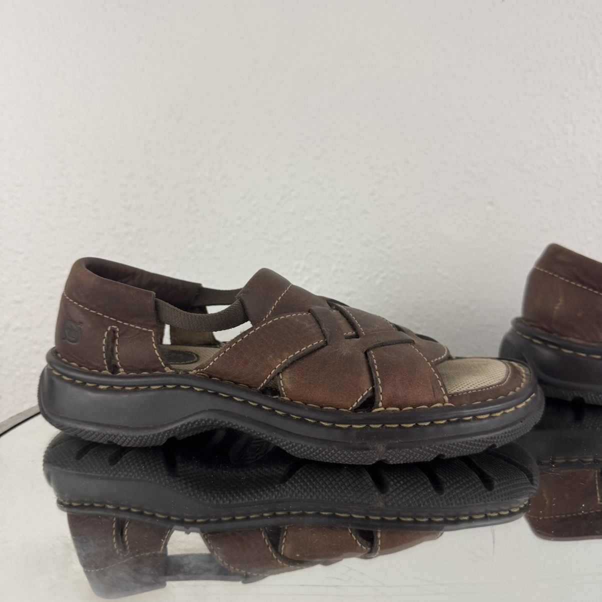 Born BORN 90s Womens Brown Leather Open Toe Fisherman Sandals Size US 6 / IT 36 - 3 Thumbnail