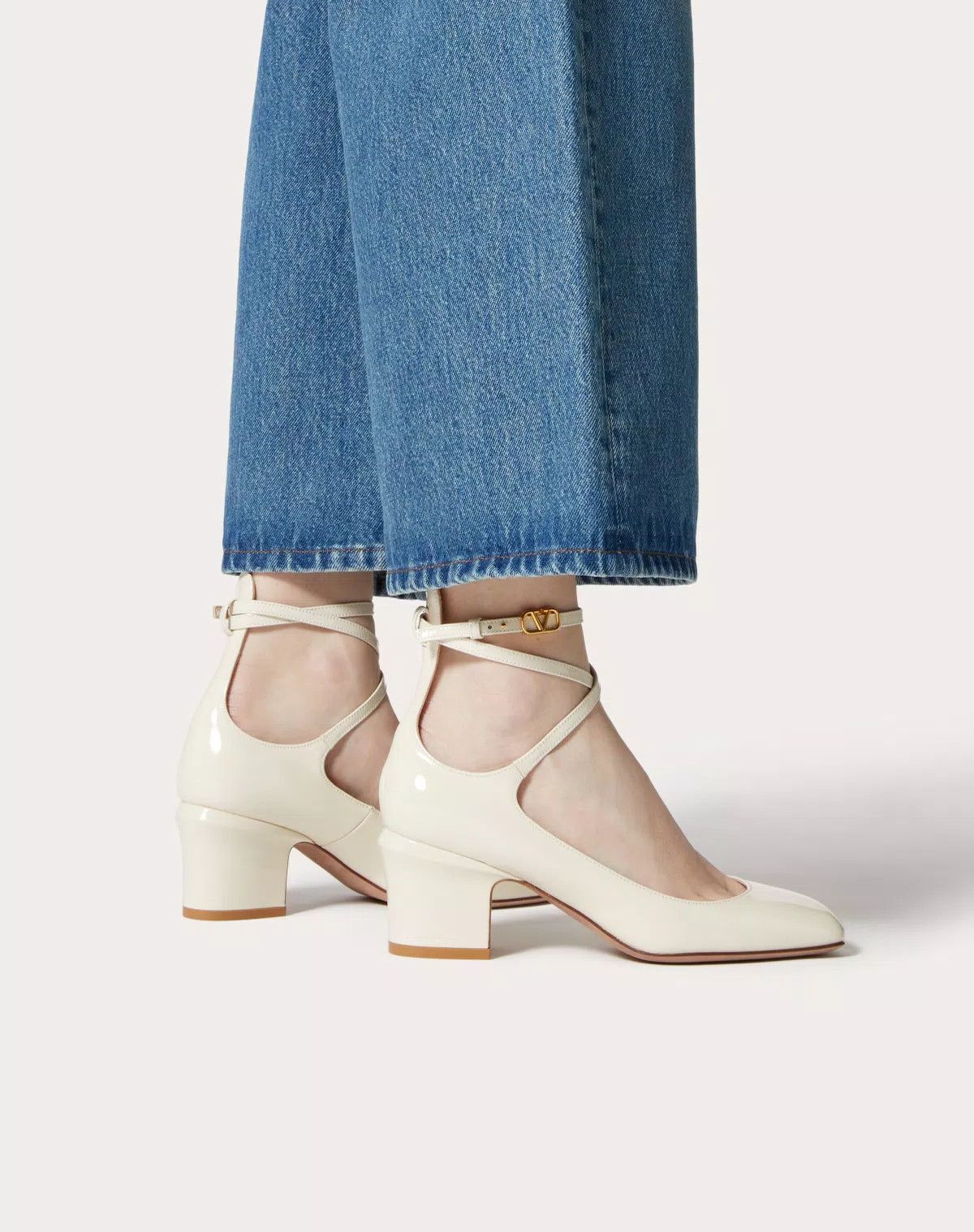 Valentino o1s1wg110426 Tan-Go Patent Leather 70mm Pumps in Ivory Size US 9.5 / IT 39.5 - 6 Thumbnail