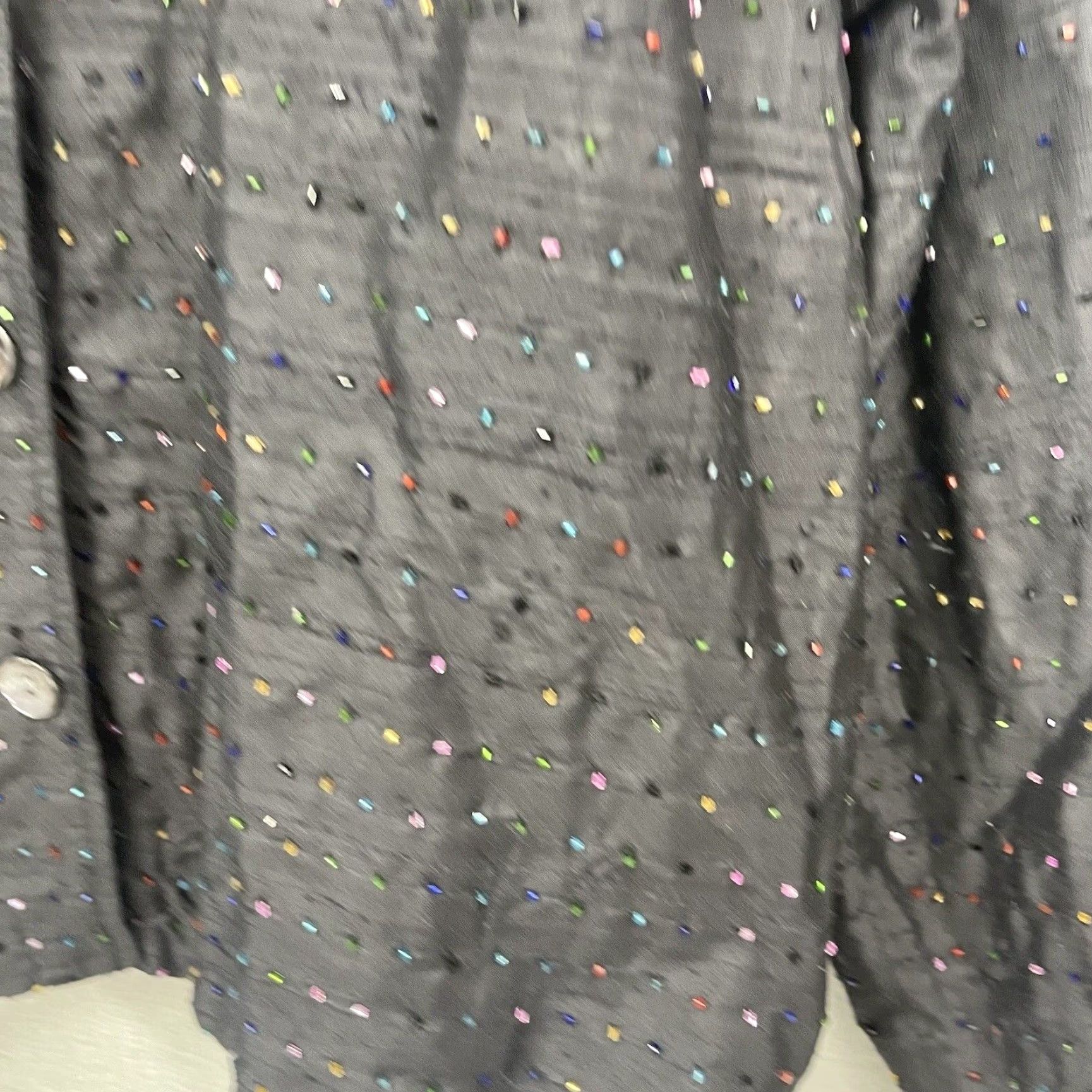 Vintage CHICO'S Blouse Shirt Womens Large Black Beaded Silk 90s Designer Lagenlook Vintage, Long Sleeve, Collared, Dry Clean Only, Regular Fit, Adult Women Size L / US 10 / IT 46 - 7 Thumbnail