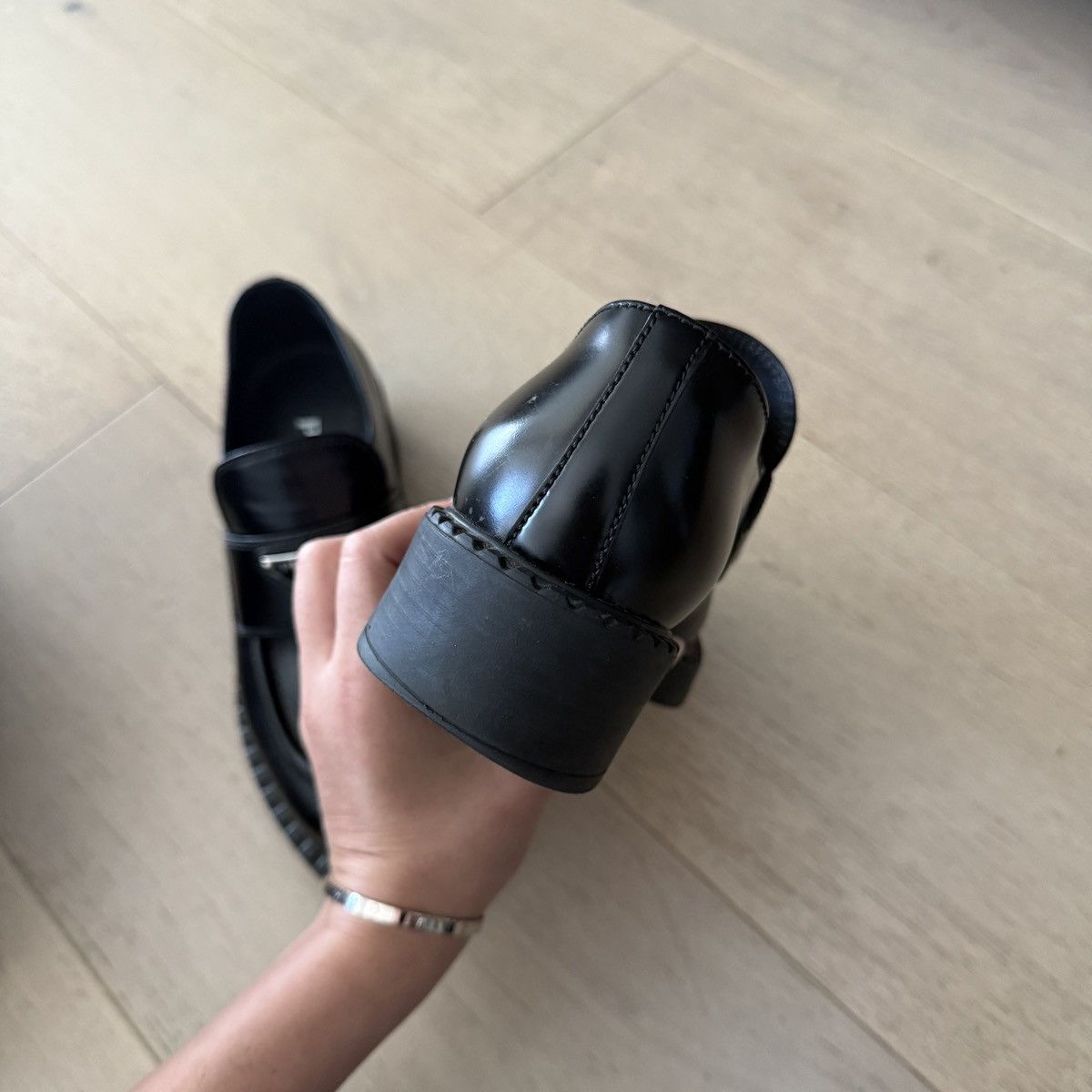 Prada Black Prada Loafers Size US 6 / IT 36 - 8 Thumbnail