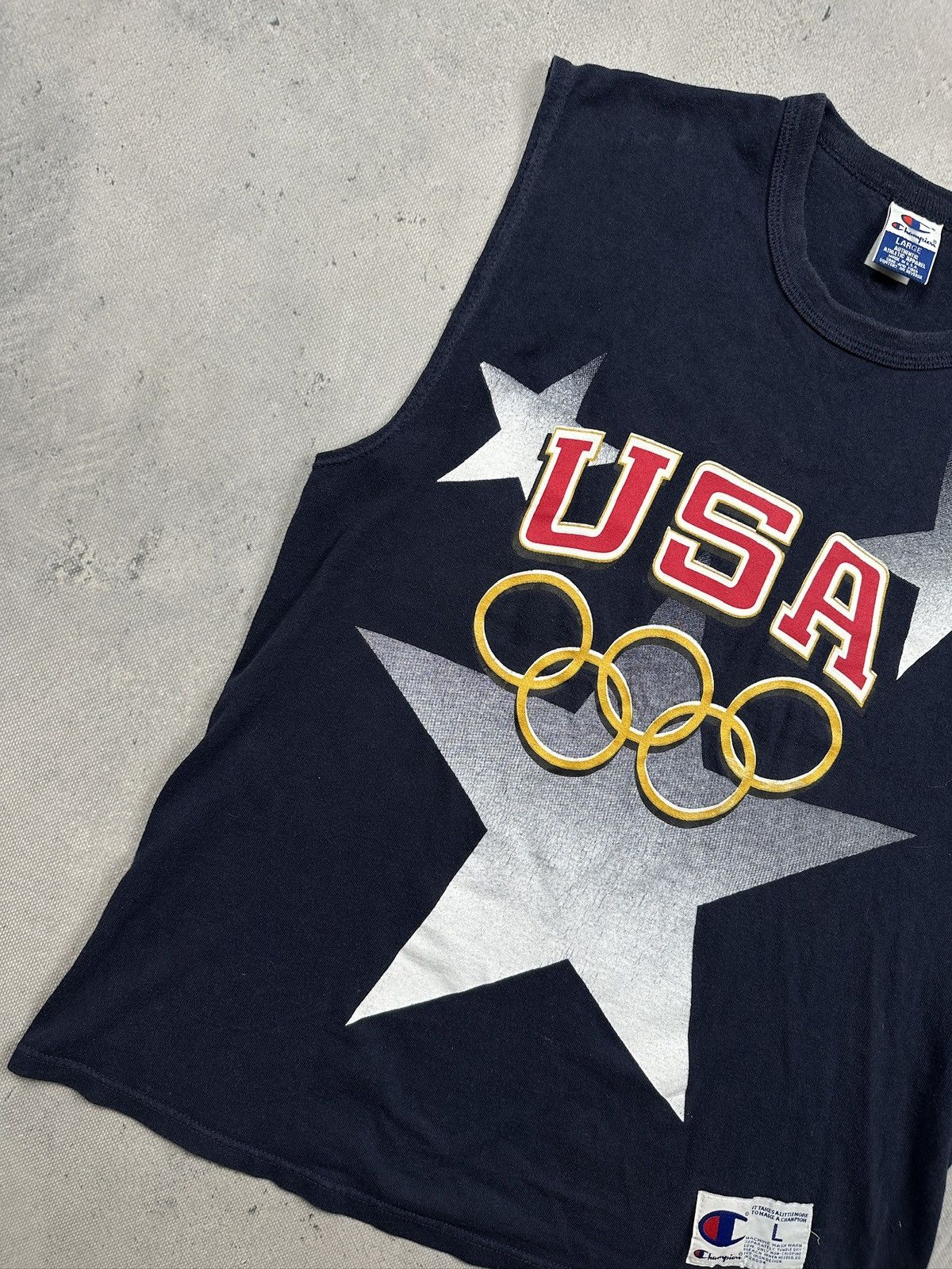 Champion Vintage Champion USA Olympic Team Sleeveless Tank Top 90s Size US L / EU 52-54 / 3 - 3 Thumbnail