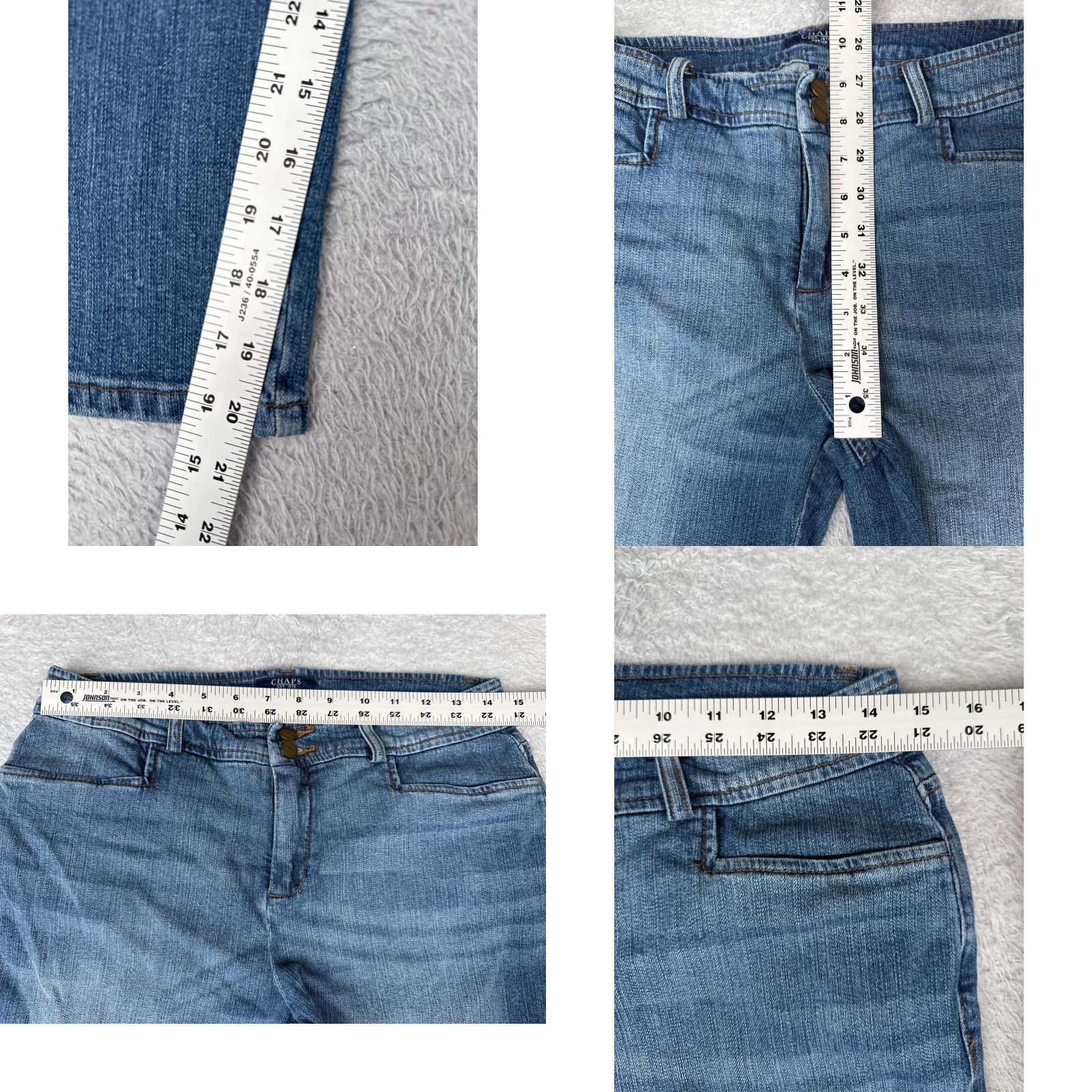 Chaps Chaps Jeans Women 10P Petite 29x20 Blue Denim Capri Crop Mid Rise Cotton Blend Size 32" / US 10 / IT 46 - 8 Thumbnail