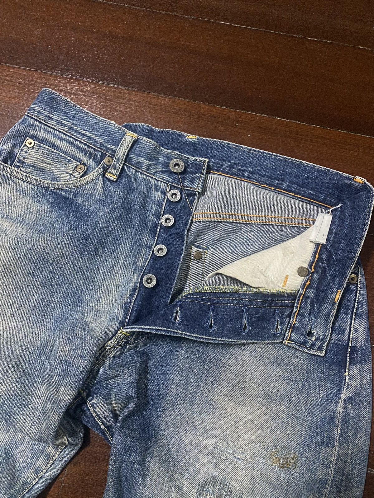 Burgus Plus Vintage Burgus Plus Hinoya Co Distressed mud wash Selvedge Size US 30 / EU 46 - 19 Thumbnail