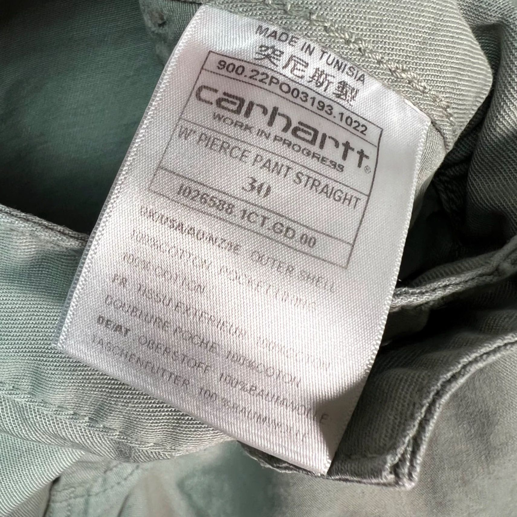 Carhartt Wip Carhartt WIP Mens Pants 30 Pierce Relaxed Straight Fit Green Cotton Workwear Size US 30 / EU 46 - 5 Thumbnail