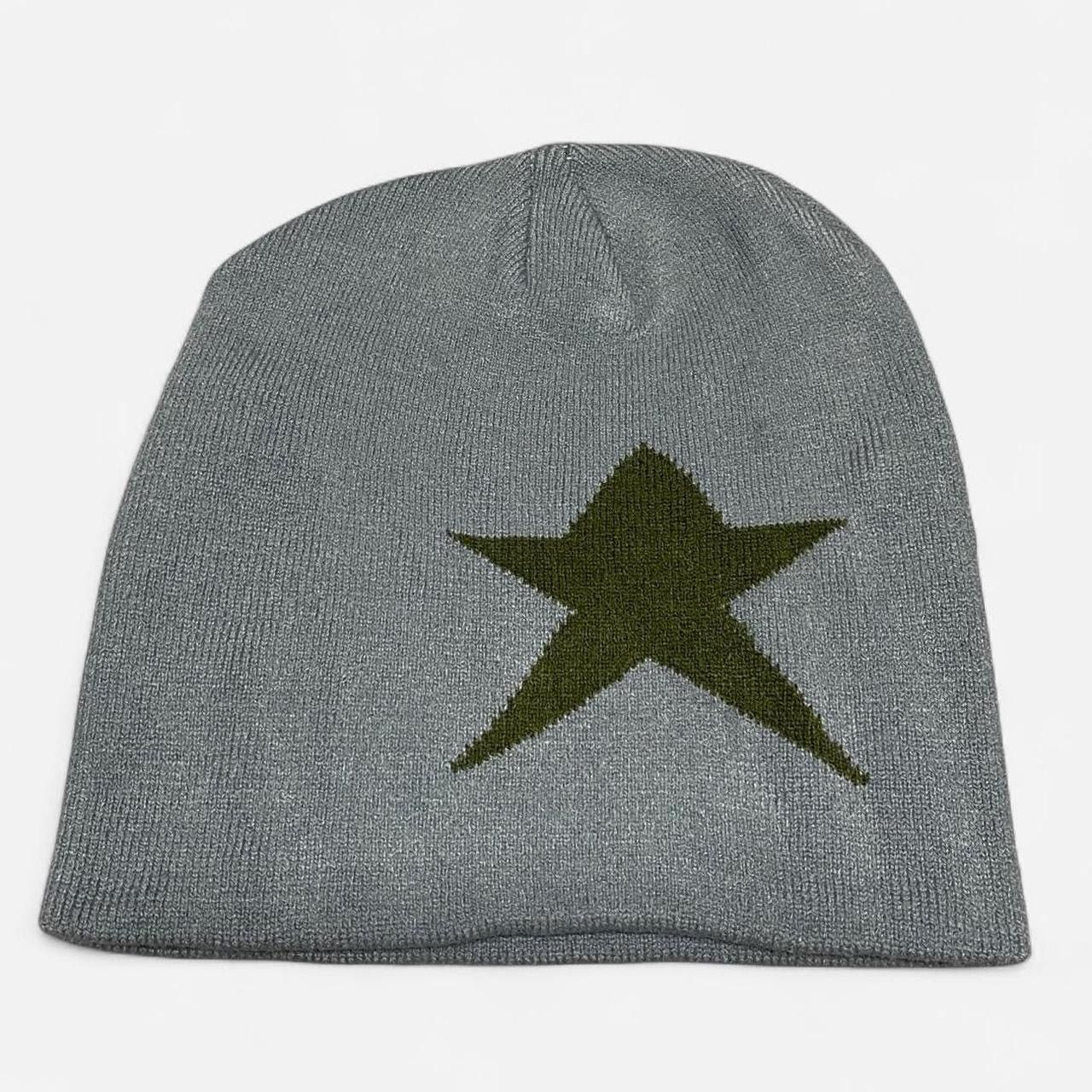 Other Light grey and army green star graphic winter beanie Size ONE SIZE - 1 Thumbnail