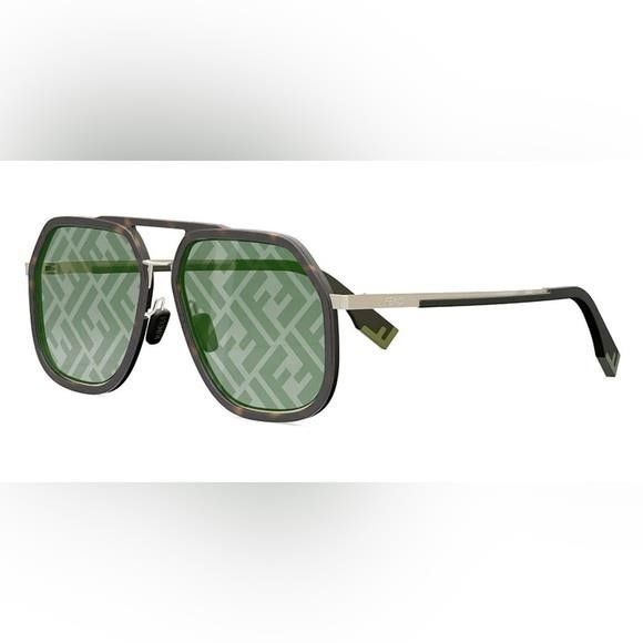 Fendi - New Authentic💯- FENDI Green Mirror Navigator Men's Sungla Size ONE SIZE - 6 Thumbnail