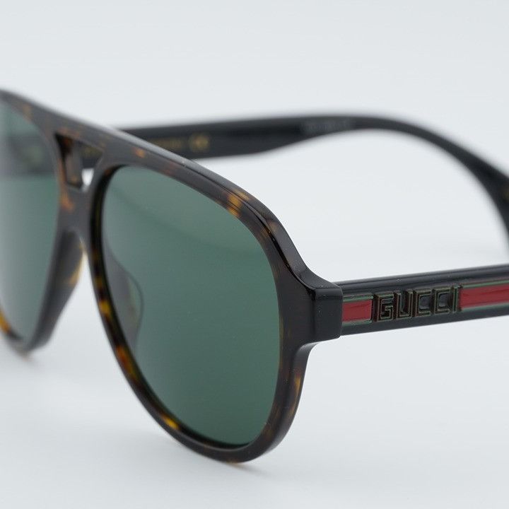Gucci Gucci GG0463S 003 Sunglasses Havana Aviator Frame, Green Size ONE SIZE - 9 Thumbnail