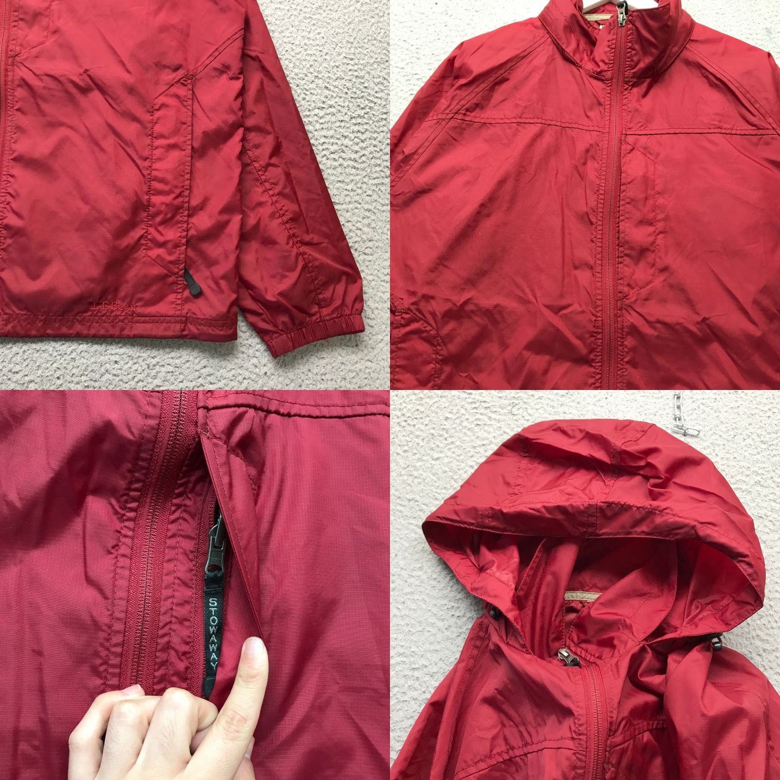 Vintage L.L. Bean Windbreaker Nylon Jacket Hoodie Mens M Red Full Zip Pockets Jacket Coat Windbreaker Men M Red Nylon Jacket Hoodie Size US M / EU 48-50 / 2 - 8 Thumbnail