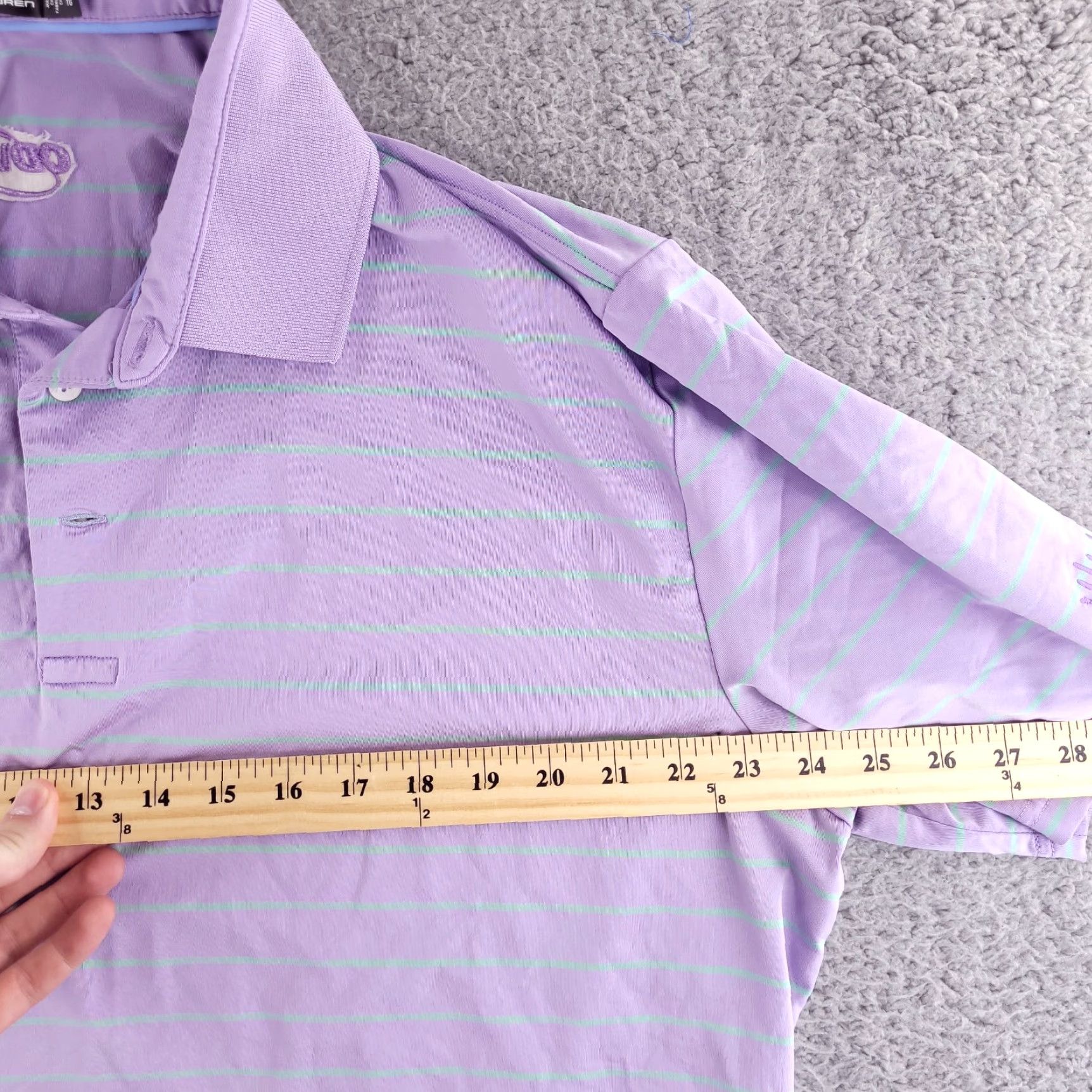 Ralph Lauren Ralph Lauren Golf Polo Mens XL Purple Green Stripe Oversized Company Logos Baggy Size US XL / EU 56 / 4 - 6 Thumbnail