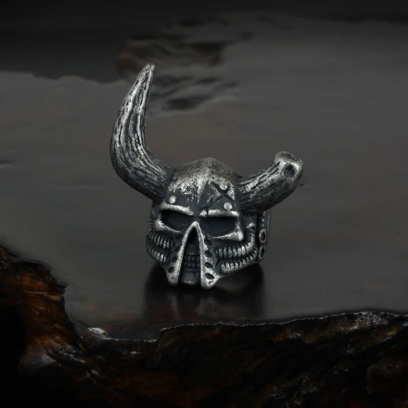 Japanese Brand × Jewelry × Vintage Broken Angle Skull Devil Ring Size ONE SIZE - 3 Thumbnail