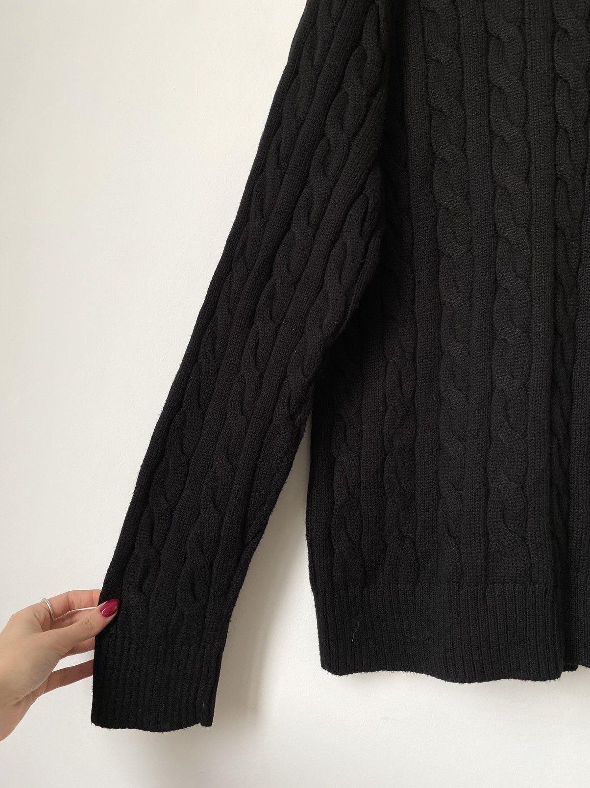 Polo Ralph Lauren Polo Ralph Lauren Cotton Black Cable-Knit Jumper Size: XXL Size US XXL / EU 58 / 5 - 6 Thumbnail