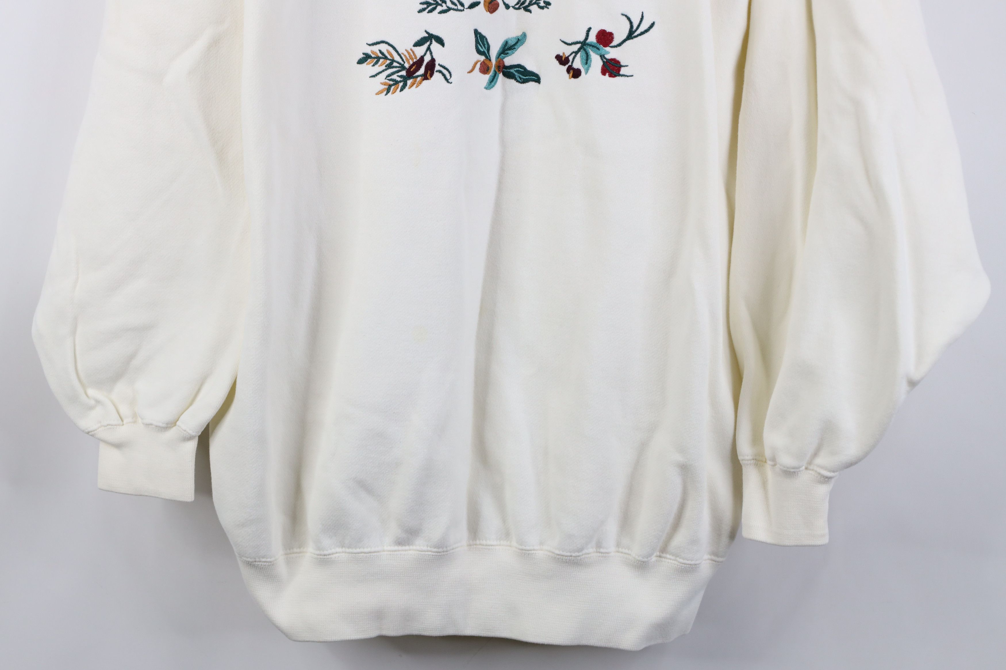 Vintage Vintage 90s Streetwear Nature Fall Leaf Acorn Sweatshirt Size XL / US 12-14 / IT 48-50 - 3 Thumbnail