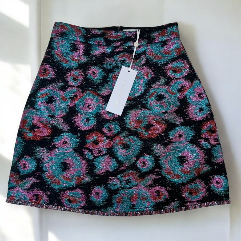 REVOLVE Rebecca Vallance Leila Metallic Floral Mini Skirt Small NWT Size 25" / US 0 / IT 36 - 5 Thumbnail