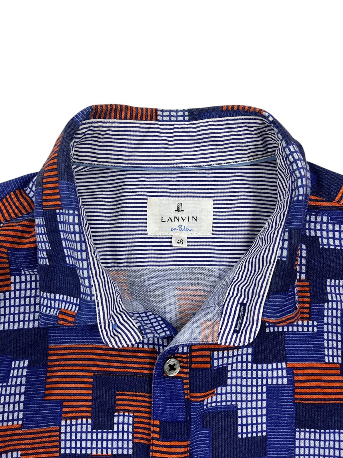 Lanvin Lanvin en Bleu Pattern Shirt Size US S / EU 44-46 / 1 - 3 Thumbnail
