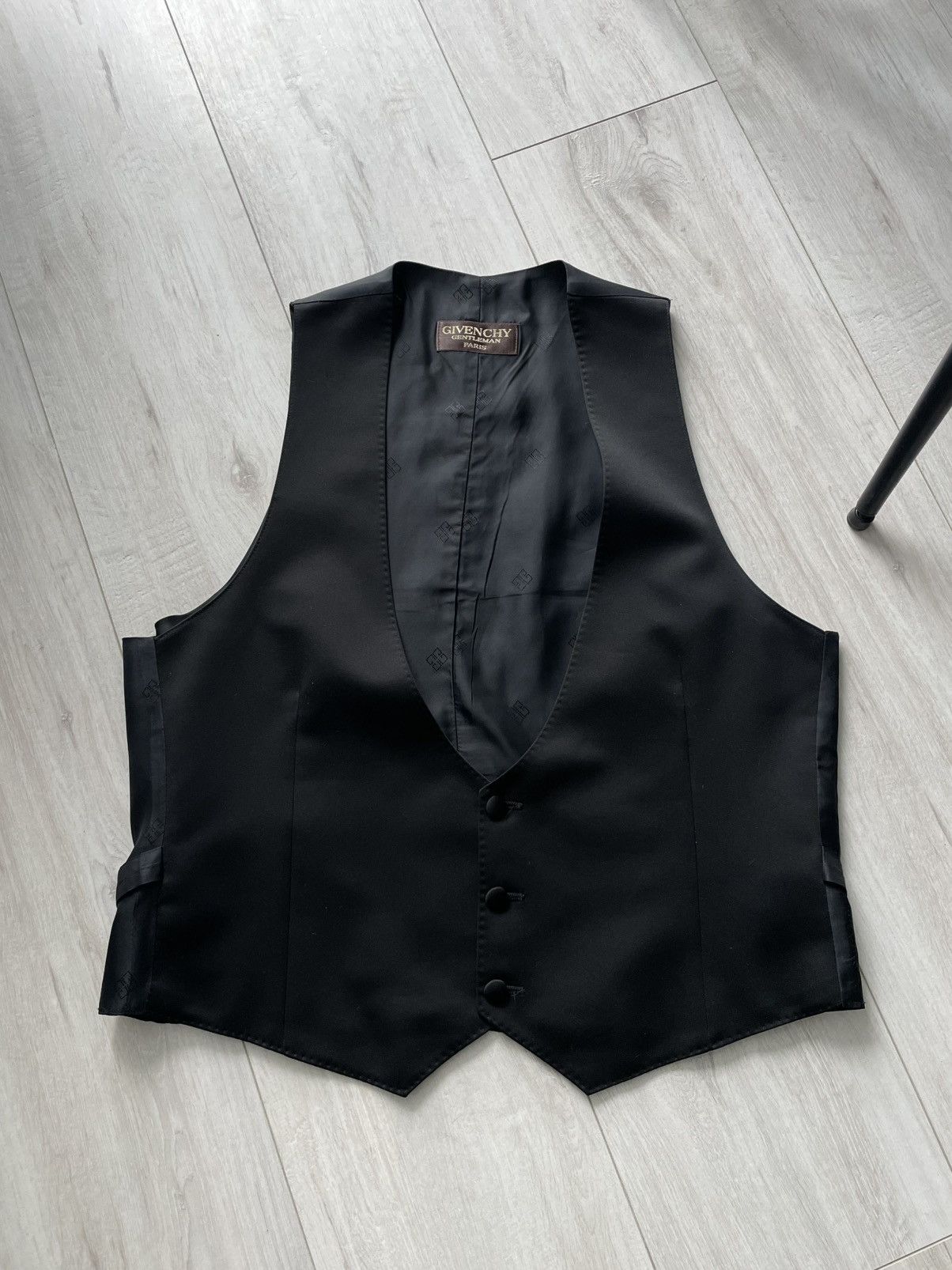 Givenchy Vintage 80’s Givenchy Gentleman Paris Vest Black Monogram Size 38R - 1 Thumbnail