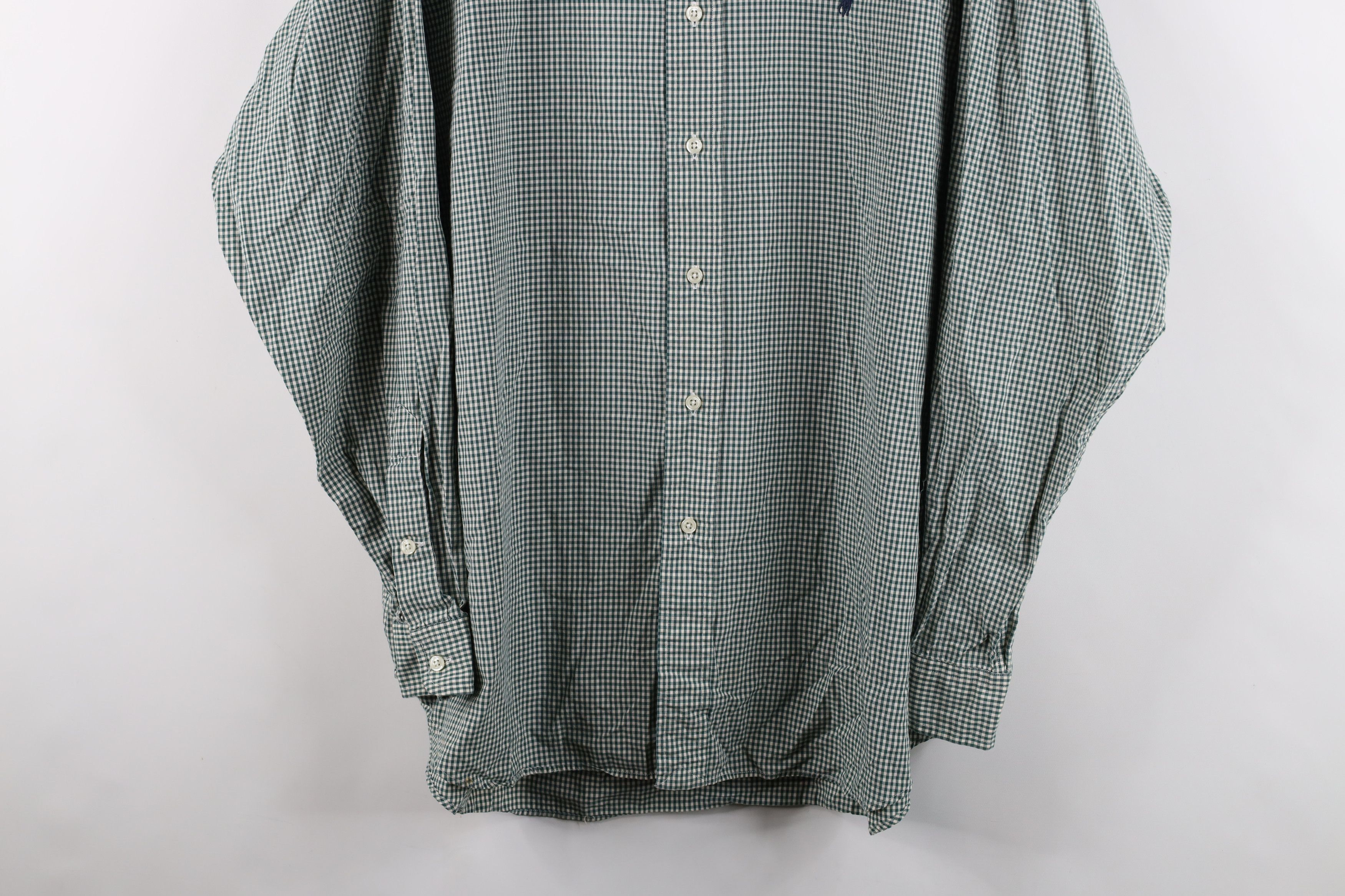 Ralph Lauren Vintage 90s Ralph Lauren Gingham Button Down Shirt Green Size US XL / EU 56 / 4 - 3 Thumbnail