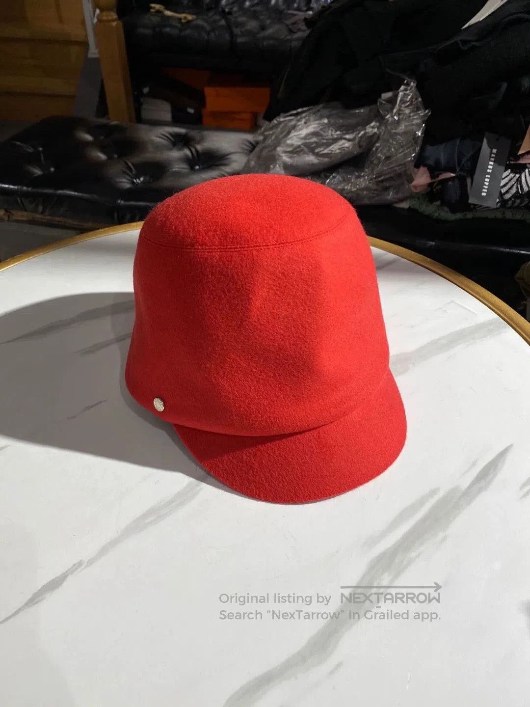 red hermes hat worn once.