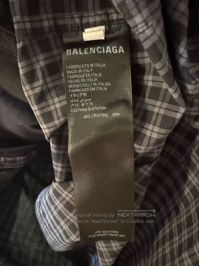 Balenciaga Balenciaga False two-piece plaid shirt T-shirt Size US XXS / EU 40 - 5 Thumbnail