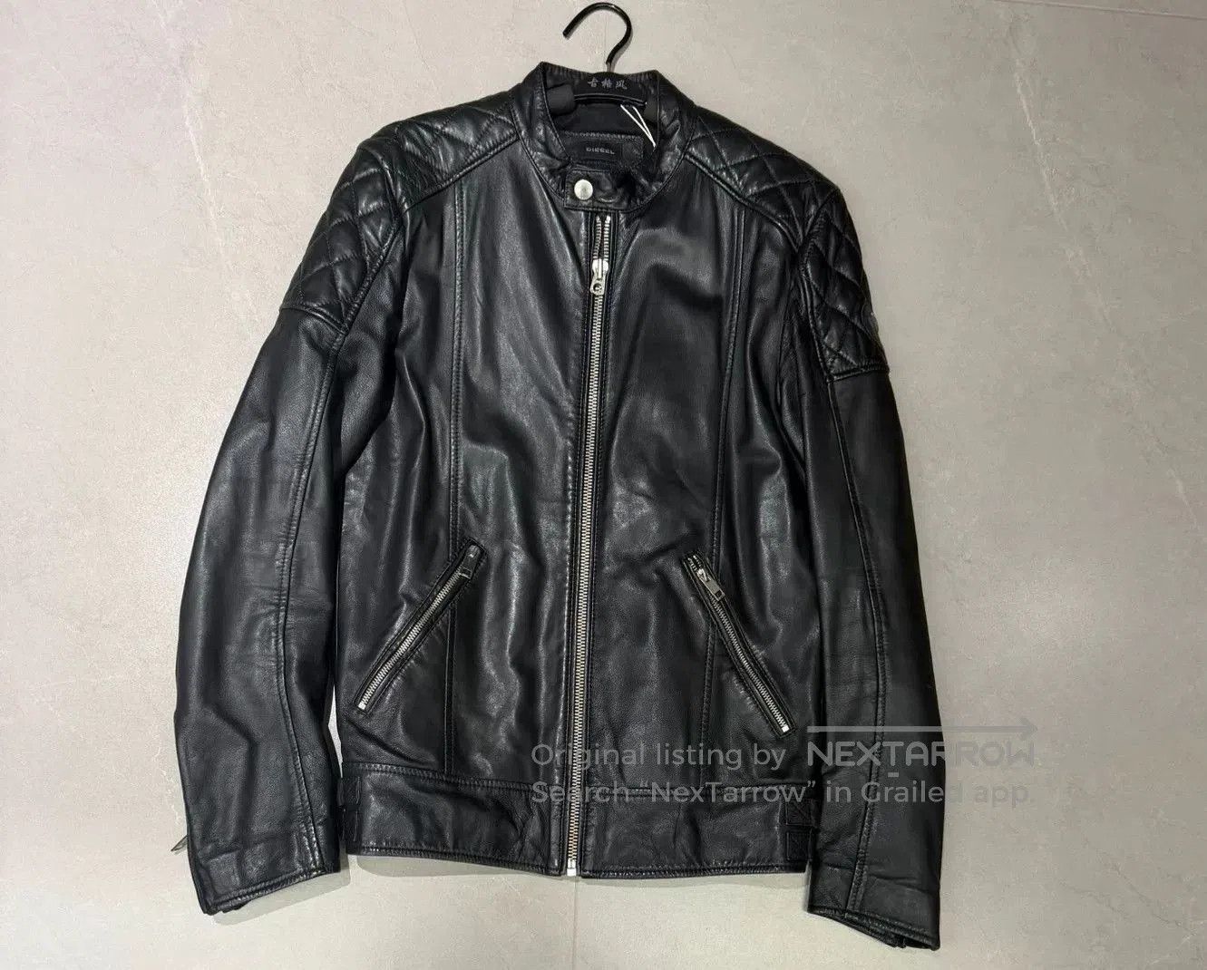Diesel Diesel Men's Biker Black Leather Jacket. Size US L / EU 52-54 / 3 - 1 Thumbnail