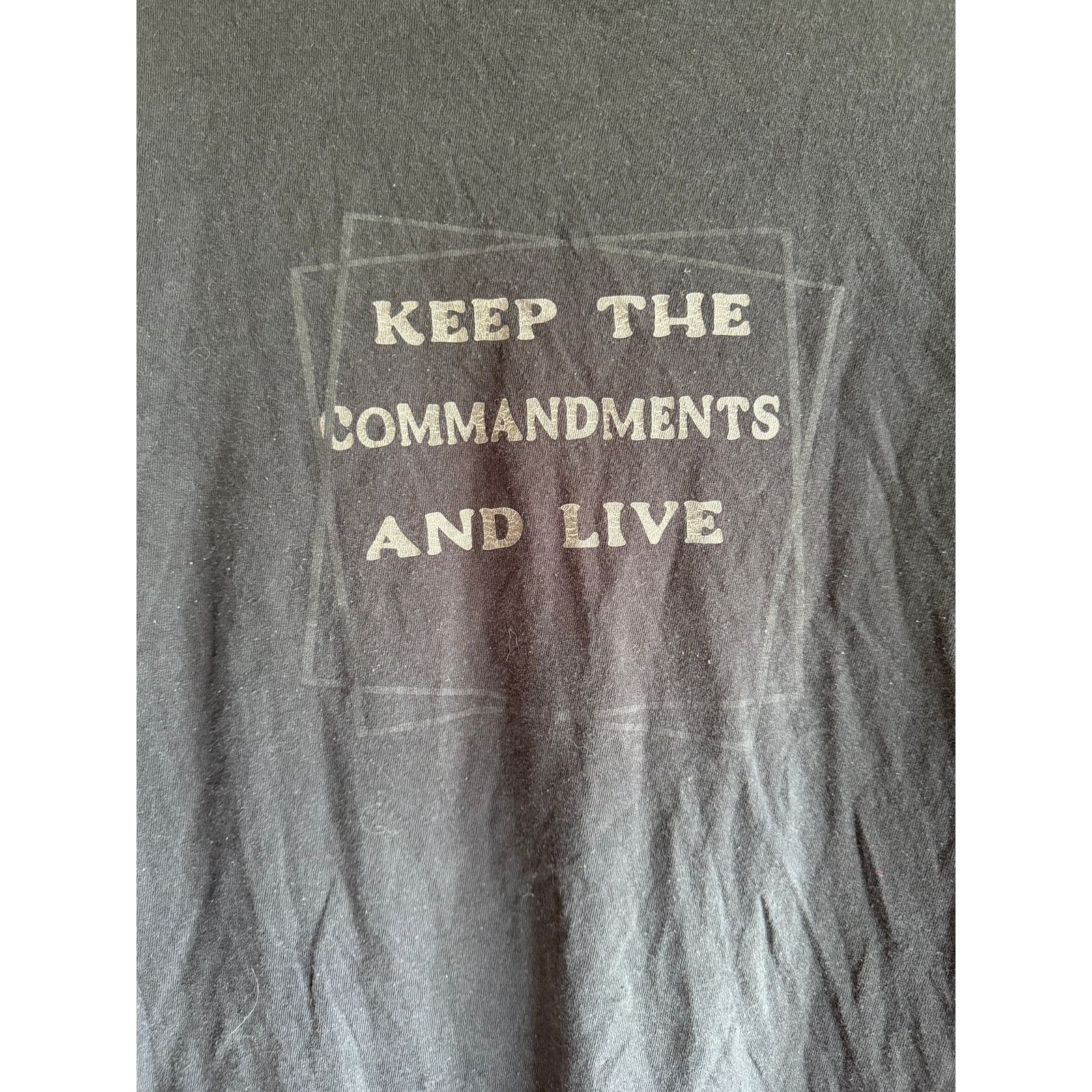 Vintage Keep The Commandments And Live Tee Black Gildan Medium Size US M / EU 48-50 / 2 - 2 Thumbnail