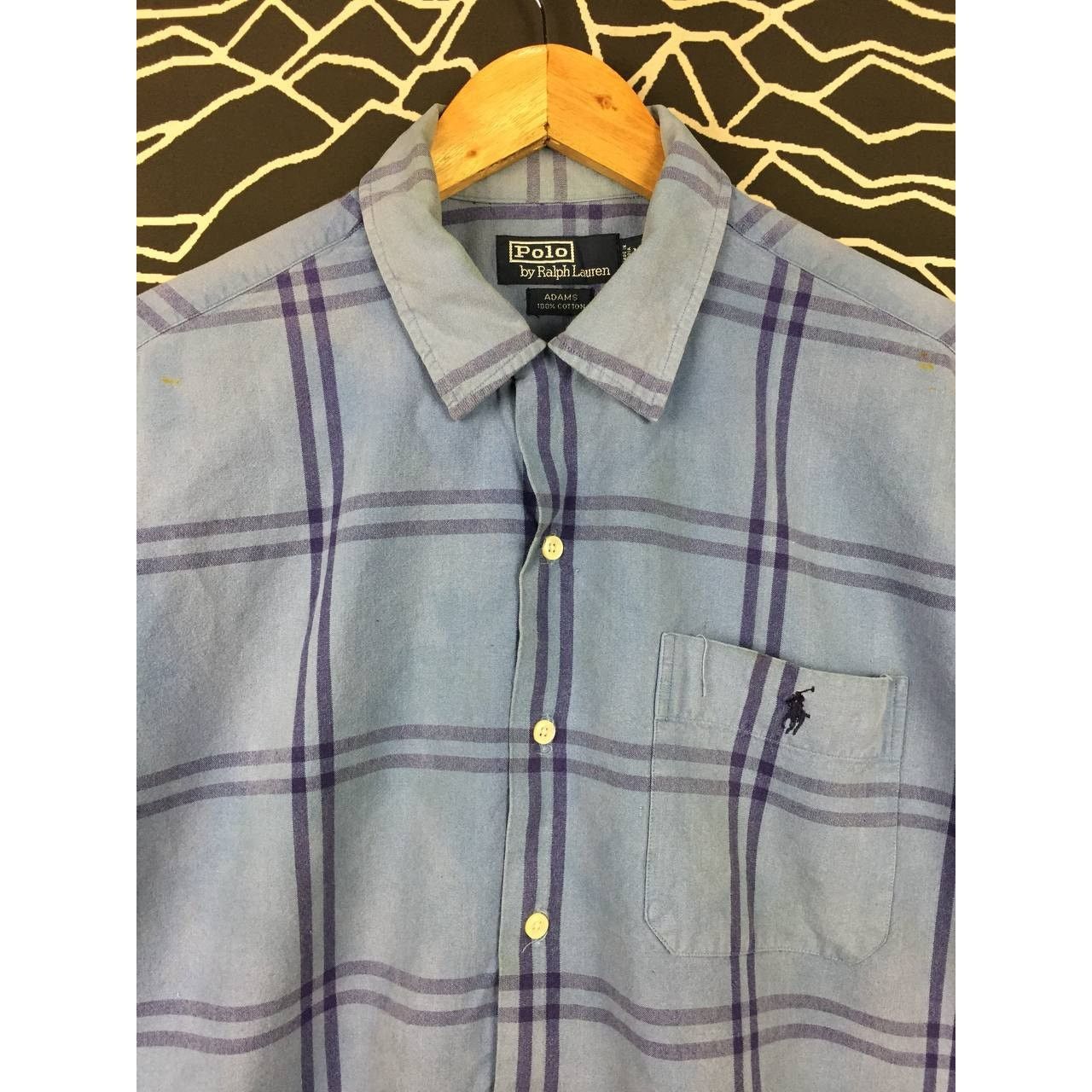 Polo Ralph Lauren × Vintage Vtg Polo Ralph Lauren Adams Short Sleeve Plaid Shirt Size US M / EU 48-50 / 2 - 3 Thumbnail