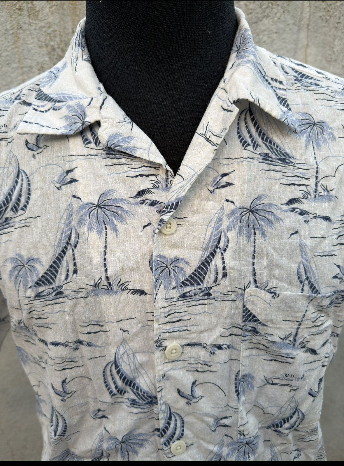 Reyn Spooner PreOwned Reyn Spooner X Uniqlo White/Blue Hawaiian Men's M Size US M / EU 48-50 / 2 - 3 Thumbnail