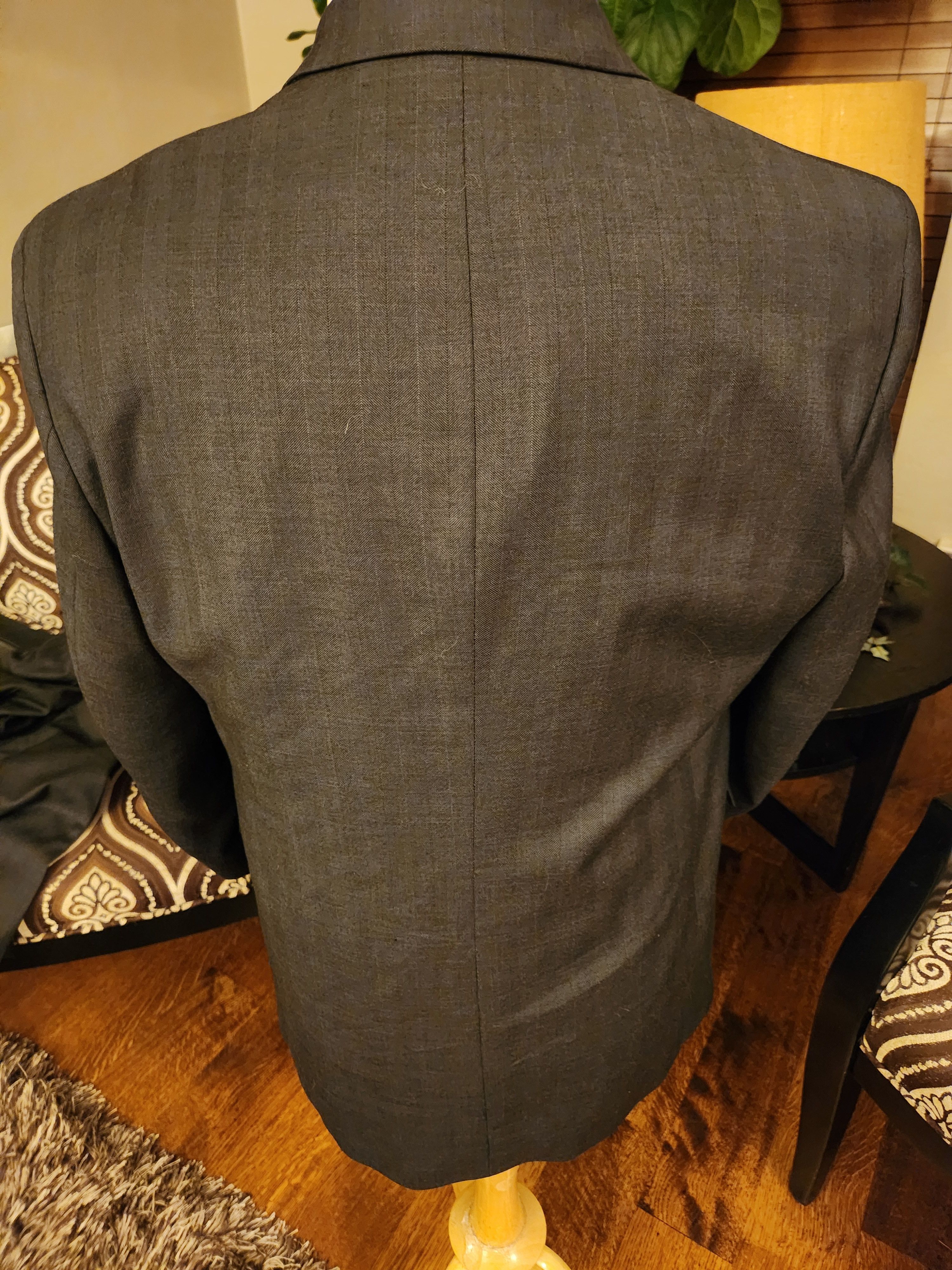 Murano Vintage 90's Italian Made Gray Single Breast 100% Wool Suit Size 44S - 3 Thumbnail