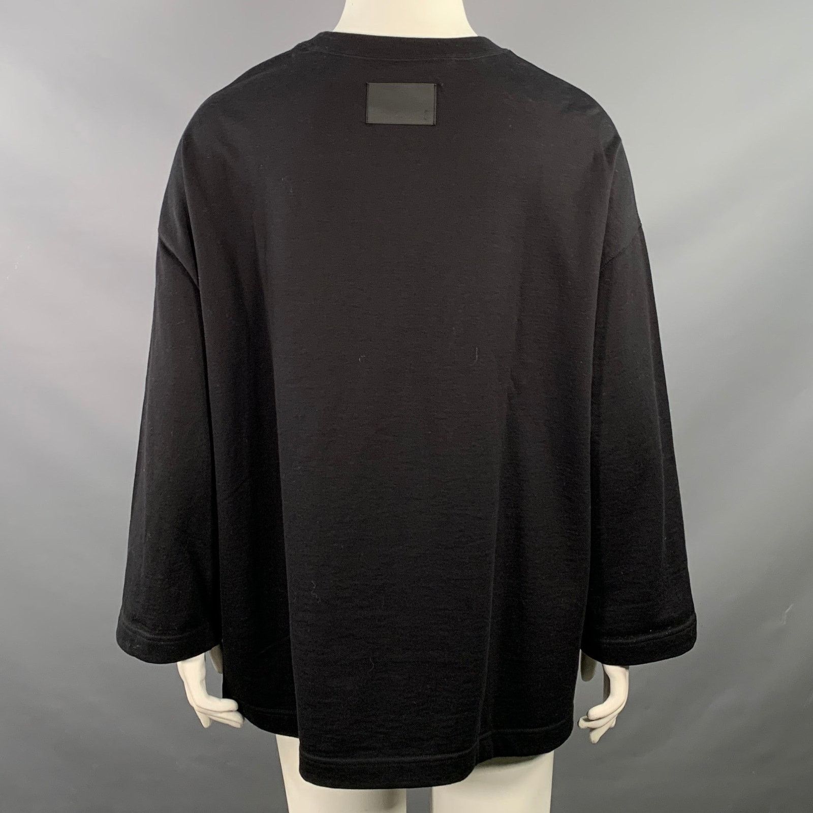 Other Black Cotton Oversized Crew Neck Sweatshirt Casual Top Size ONE SIZE - 3 Thumbnail