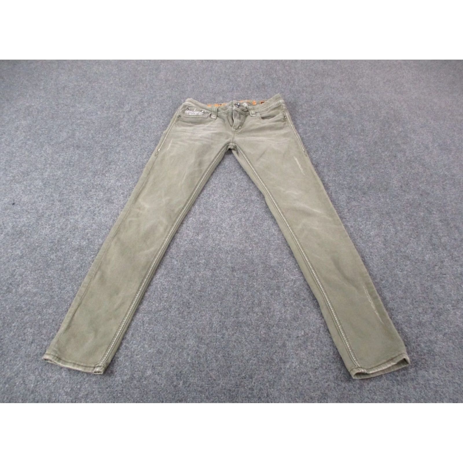 Vintage Rock Revival Jeans Womens 28 Green Denim Margie Skinny Faded Casual Rock USA Theme Vintage No N/A Size 28" / US 6 / IT 42 - 2 Thumbnail