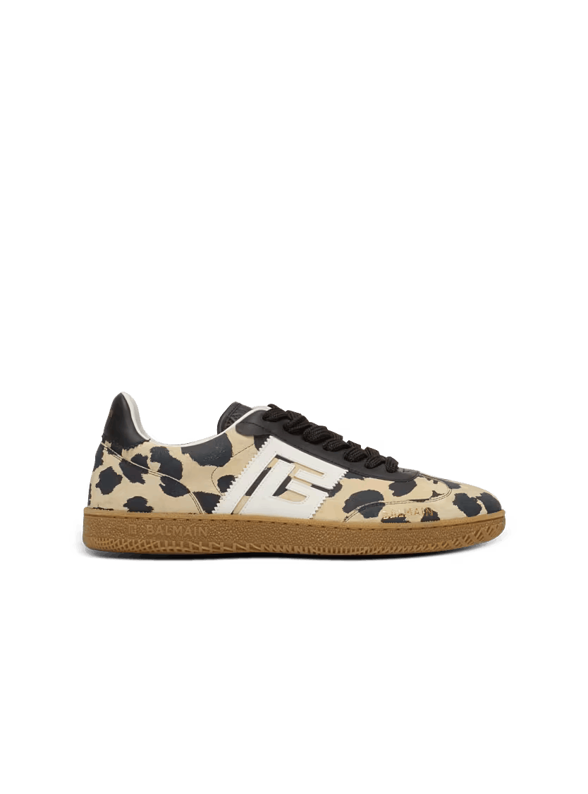 Balmain o1mt1gz0326 Swan Leopard-print Low-Top Sneakers Beige/Black Size US 9 / IT 39 - 1 Thumbnail