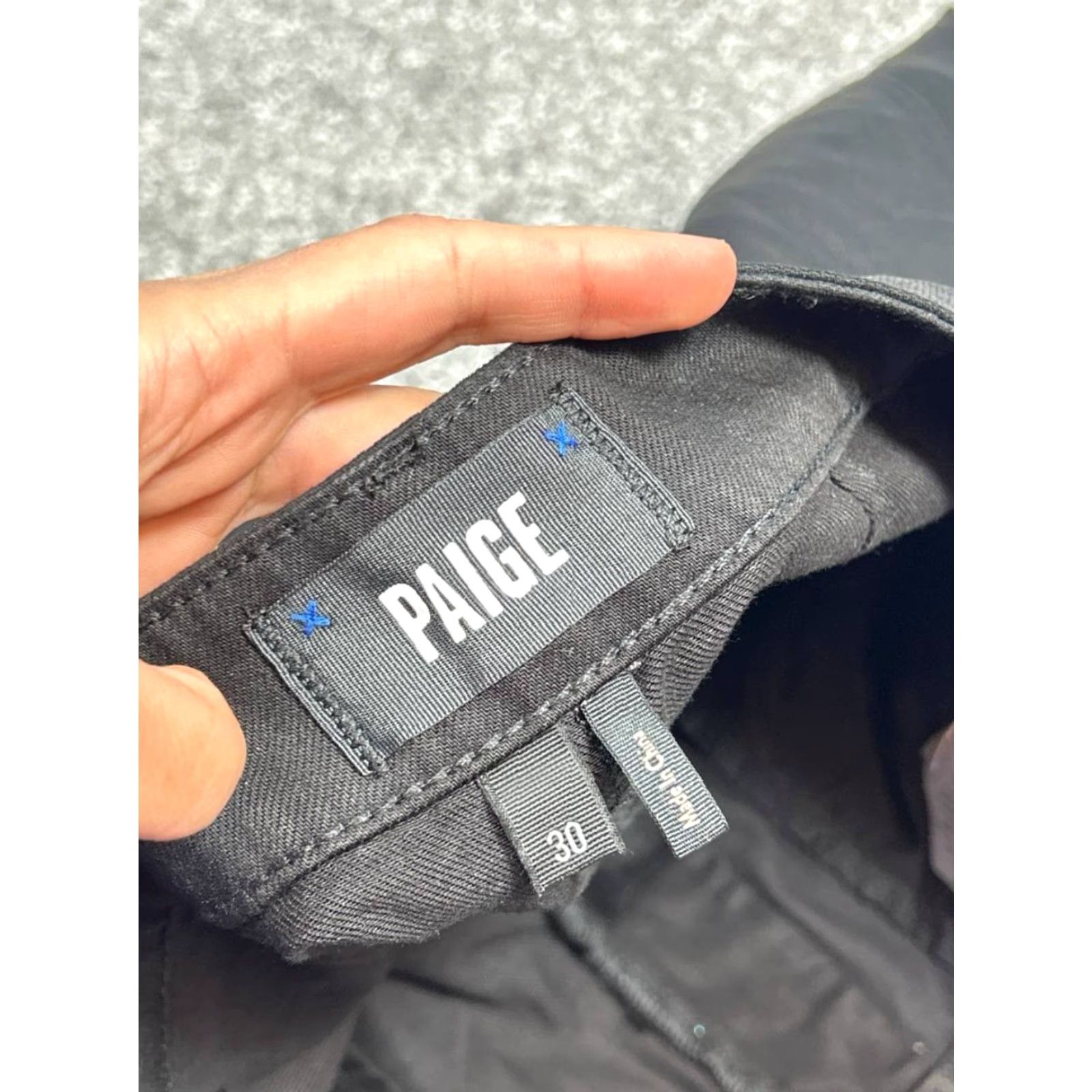 Paige Paige Shorts Womens 30 Black Denim Logo Cotton Stretch High Rise Cuffed Hem Size 30" / US 8 / IT 44 - 6 Thumbnail