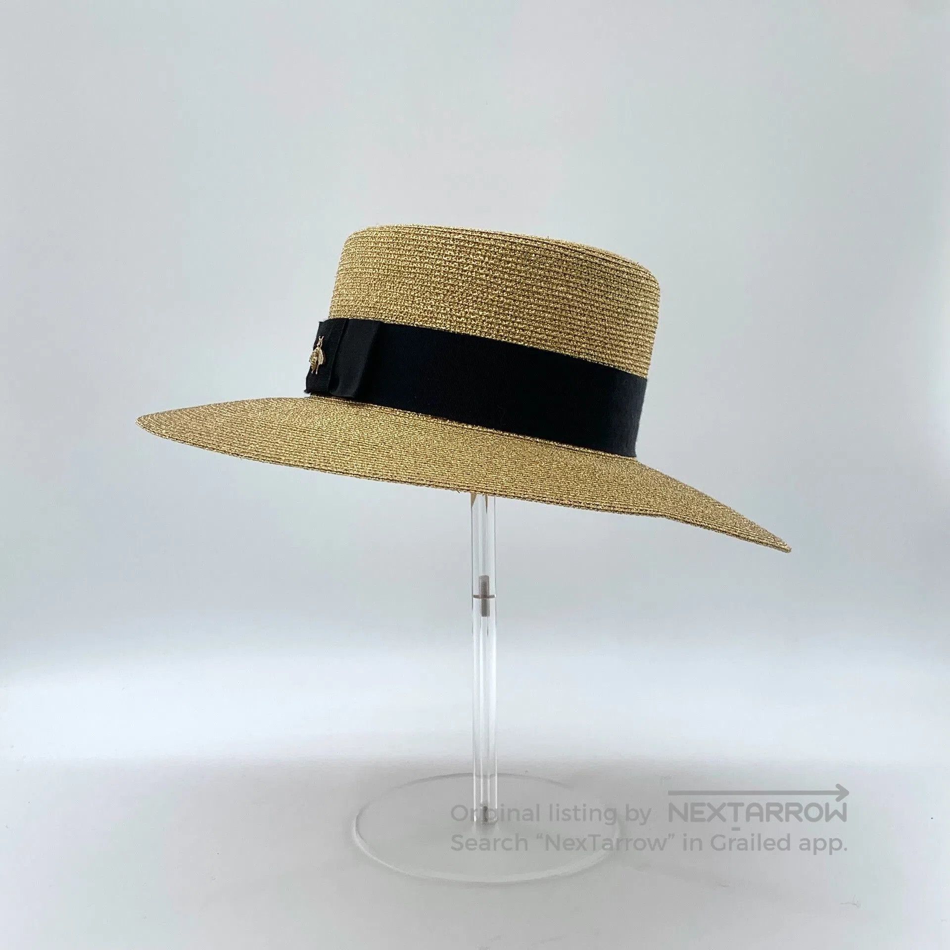 Gucci Gucci Gold Bee Woven Bucket Hat. Size ONE SIZE - 2 Thumbnail