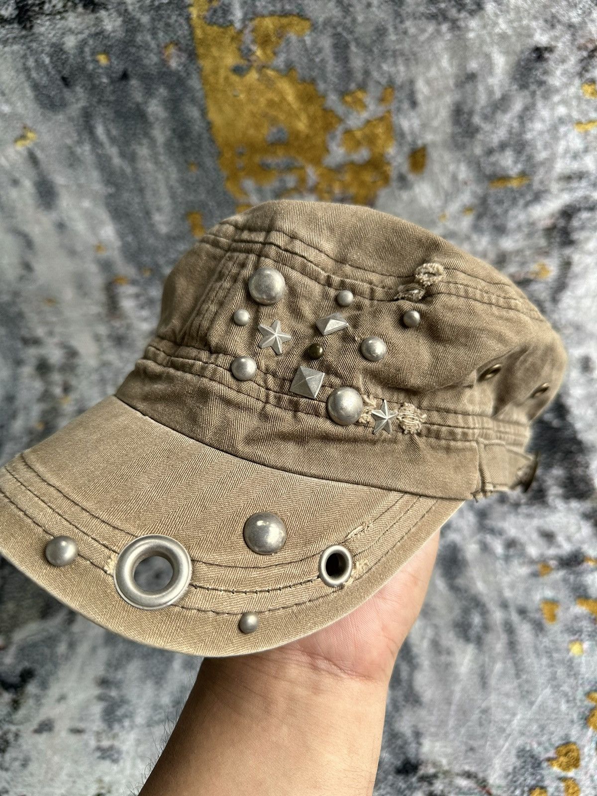 Beauty Beast PERFECT FADED JAPANESE STUDDED DISTRESSED CAP Size ONE SIZE - 2 Thumbnail