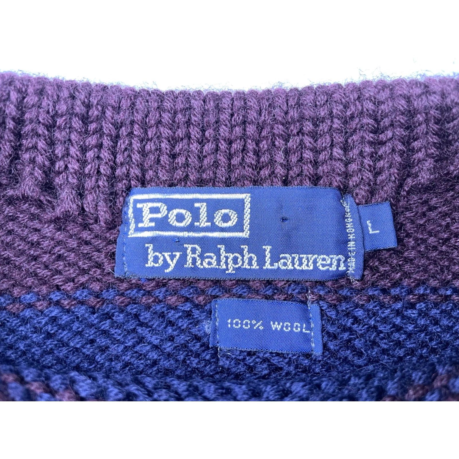 Polo Ralph Lauren VINTAGE Polo Ralph Lauren Striped Wool Knit Sweater Large Size US L / EU 52-54 / 3 - 3 Thumbnail