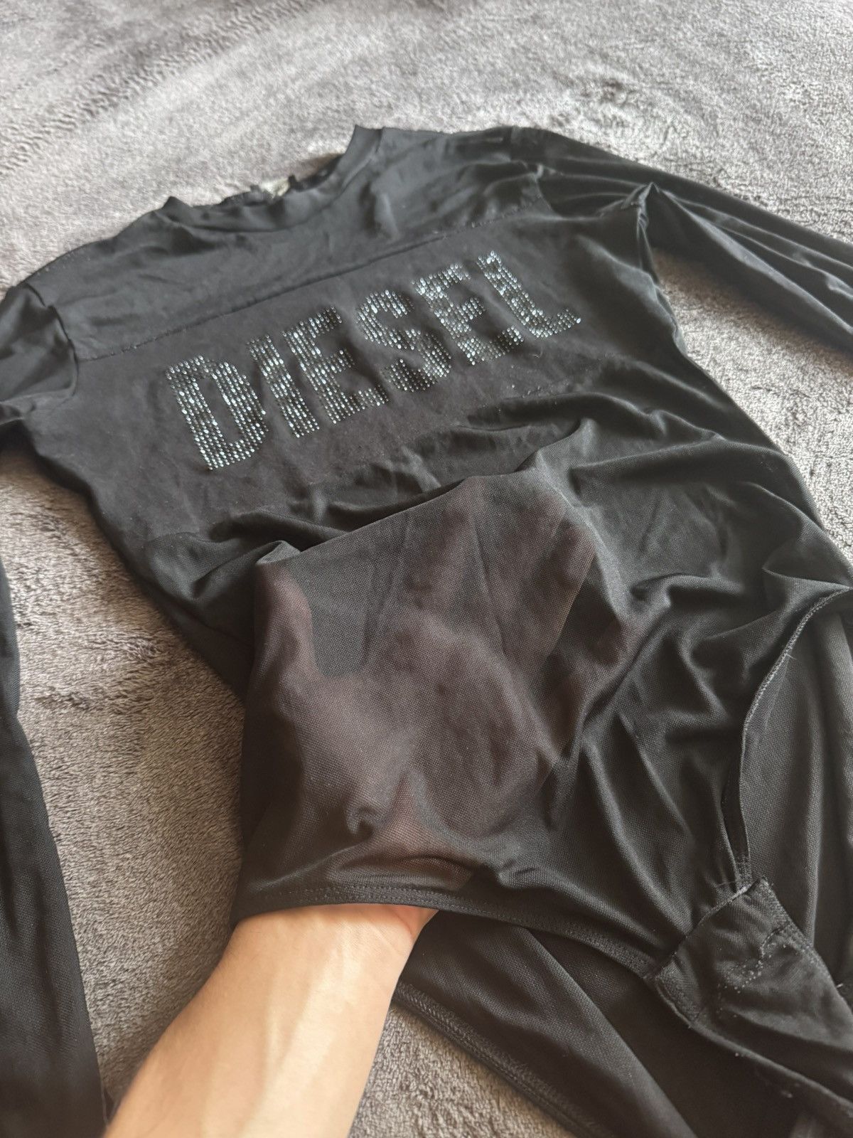 Diesel Diesel vintage mesh body with rhinestones big logo Size S / US 4 / IT 40 - 9 Thumbnail