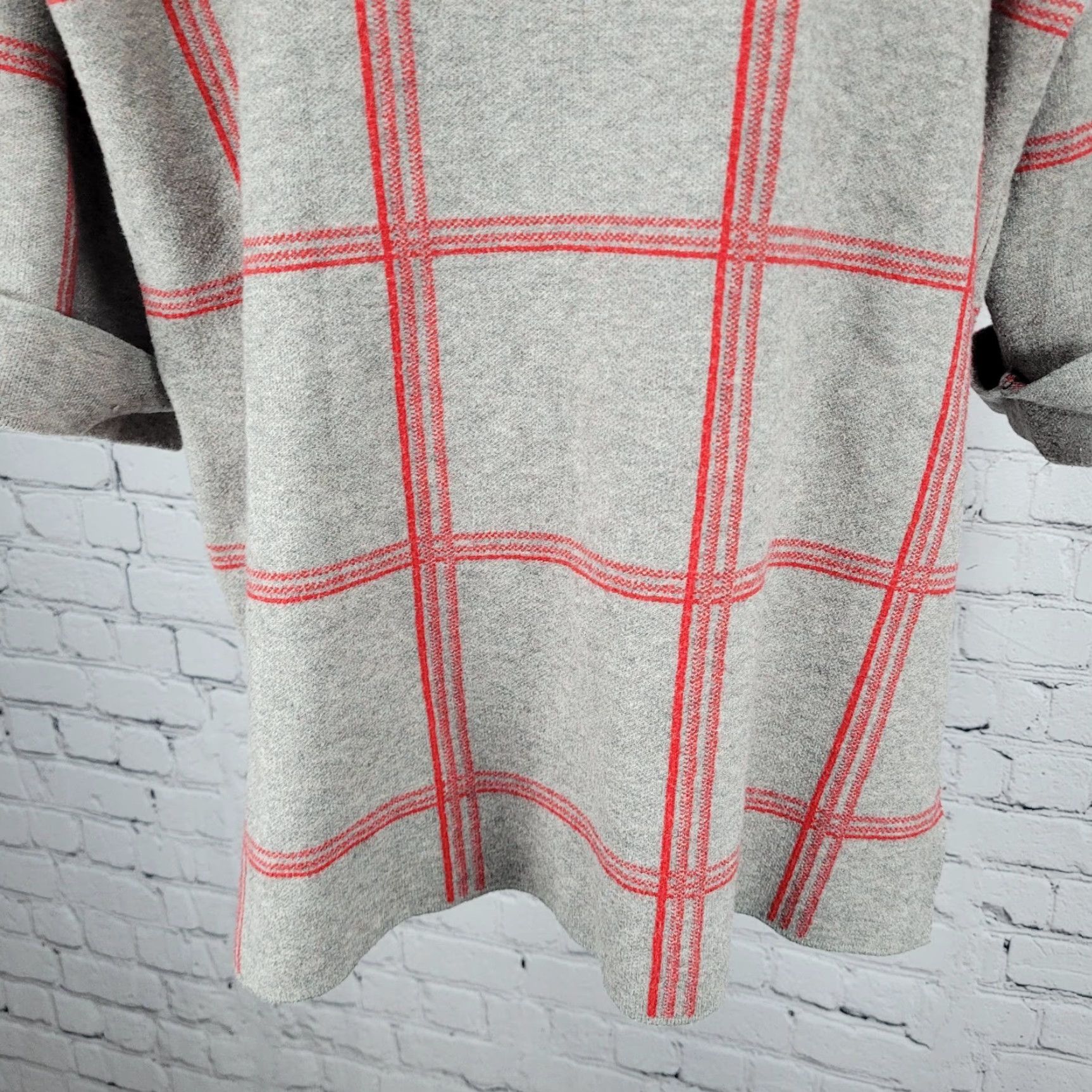 Vintage Tahari Sweater Shirt 1X Womens Casual Classic Check 3/4 Sleeve Pullover Grey Red Size XL / US 12-14 / IT 48-50 - 6 Thumbnail