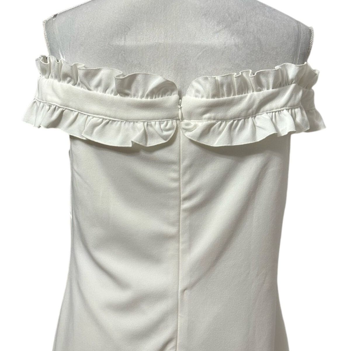Other Marina Mini Shift Dress Ruffle Strapless/Off-Shoulder White Size M / US 6-8 / IT 42-44 - 6 Thumbnail