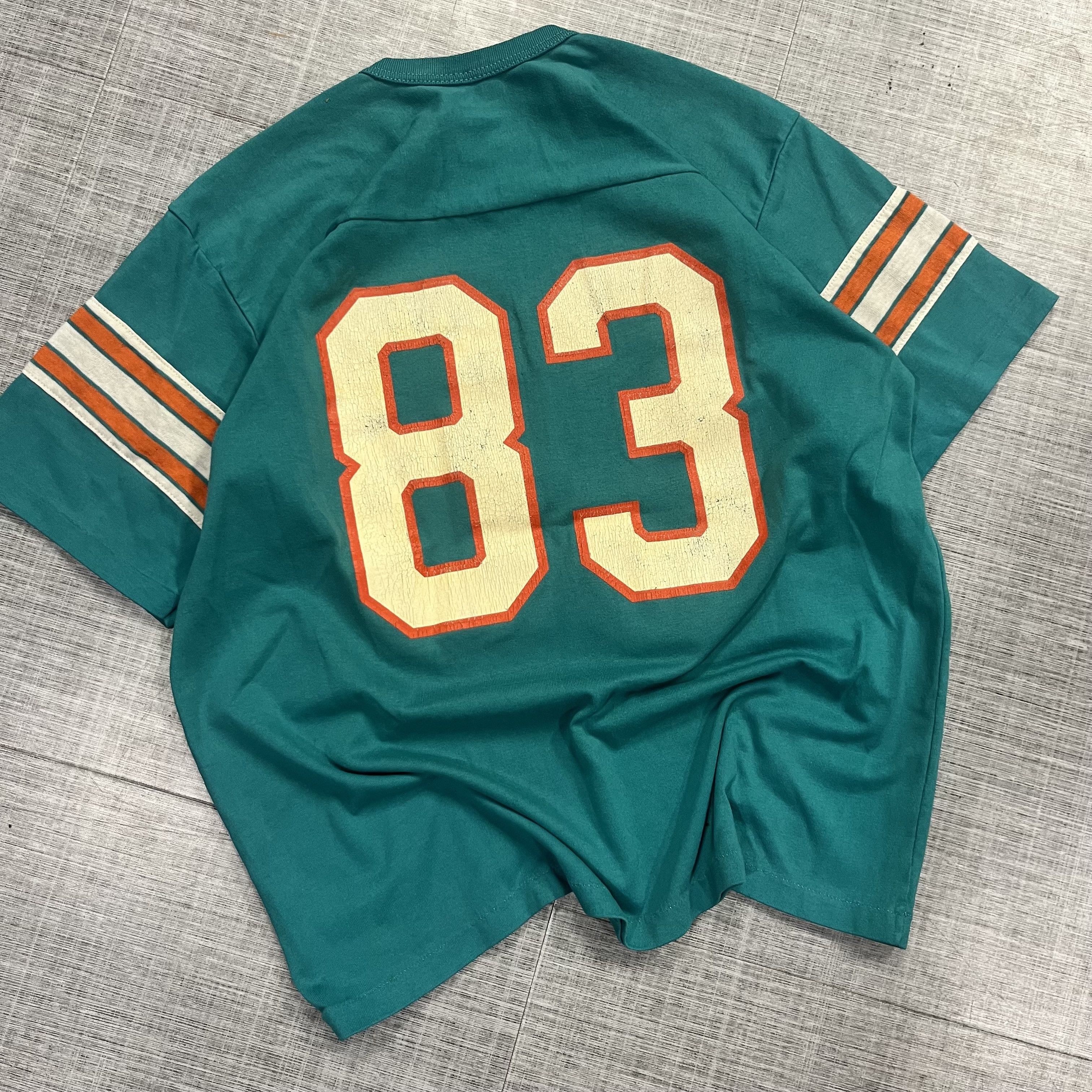 NFL × Vintage Crazy VTG 80s Dolphins Jersey #83 Size US L / EU 52-54 / 3 - 5 Thumbnail