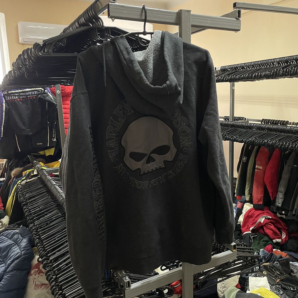 Harley Davidson × Vintage VINTAGE skull HARLEY DAVIDSON bones FLAME ZIP UP HOODIE moto Size US XL / EU 56 / 4 - 1 Thumbnail