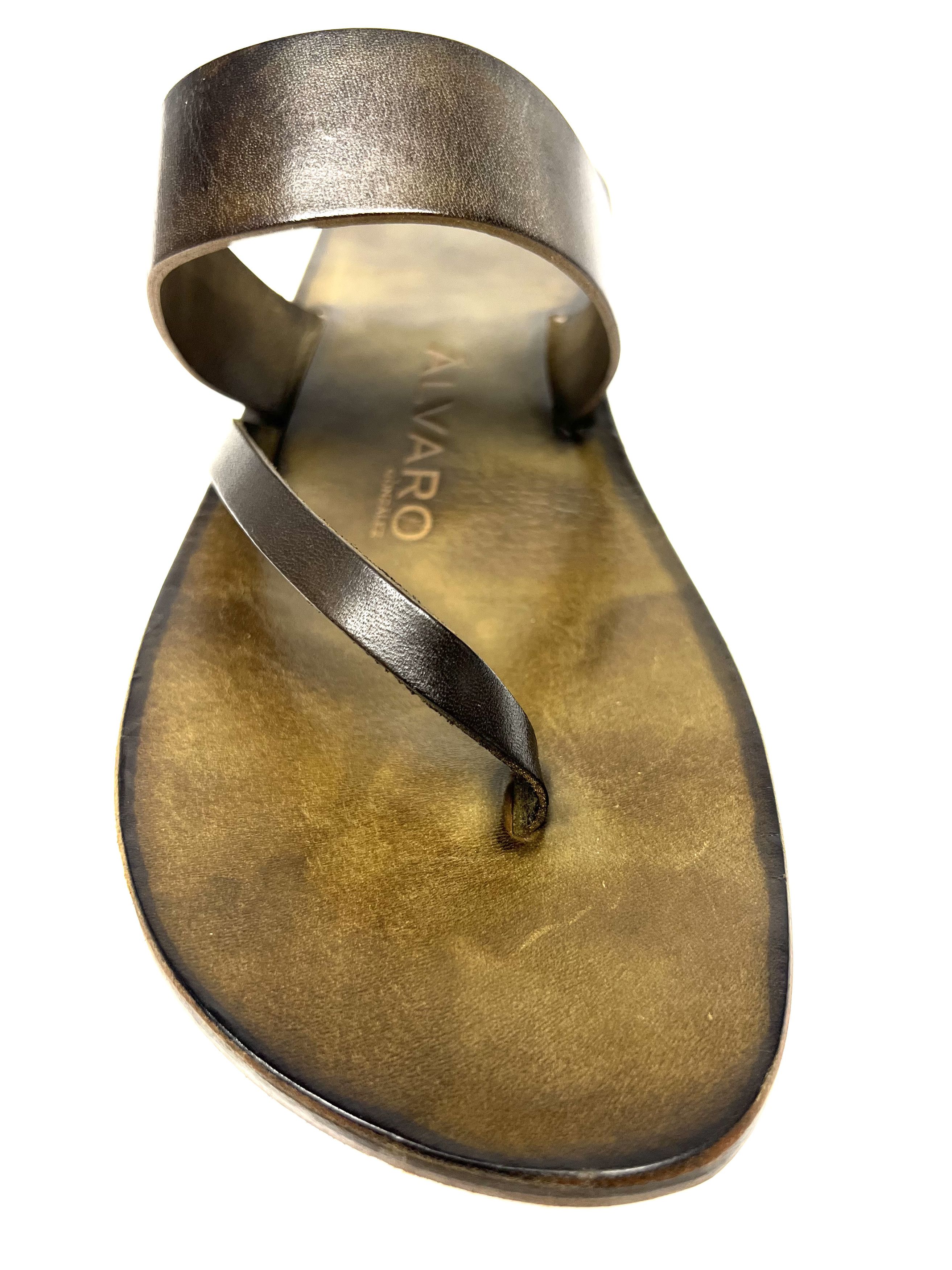 Other ALVARO GONZALEZ, MILITARY GREEN LEATHER HAND MADE, SLIDE Size US 11 / EU 44 - 22 Thumbnail