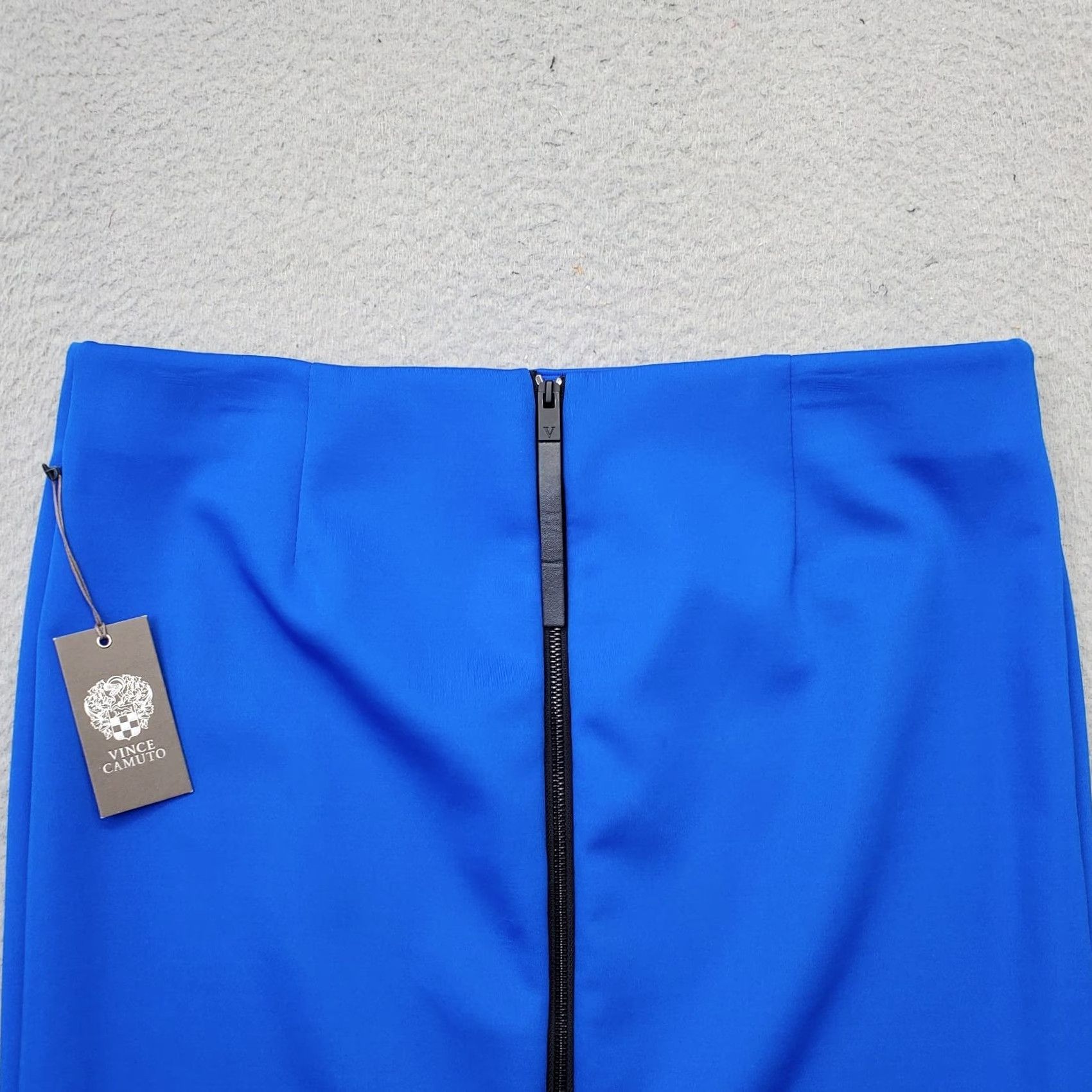 Vince Camuto Vince Camuto Womens XL Blue Stretch Back Zip Straight Pencil Skirt Size XL Wearing Size 40" / US 18 - 8 Thumbnail
